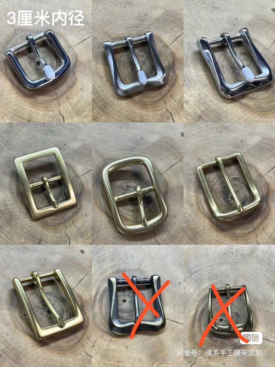 More than a dozen pairs of women's oil-waxed leather belts with sli…