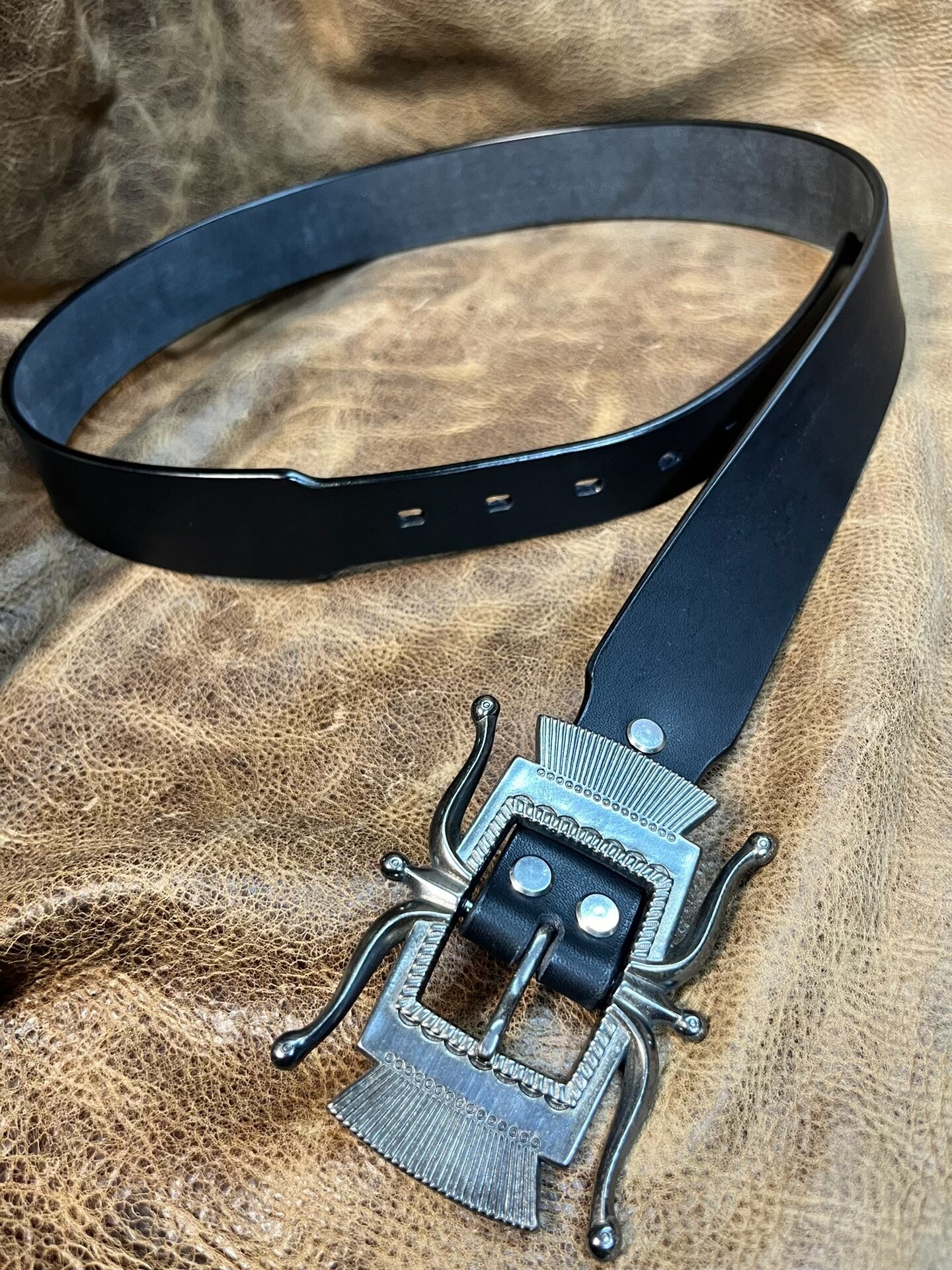 925 silver rrl octopus buckle original American western retro belt…