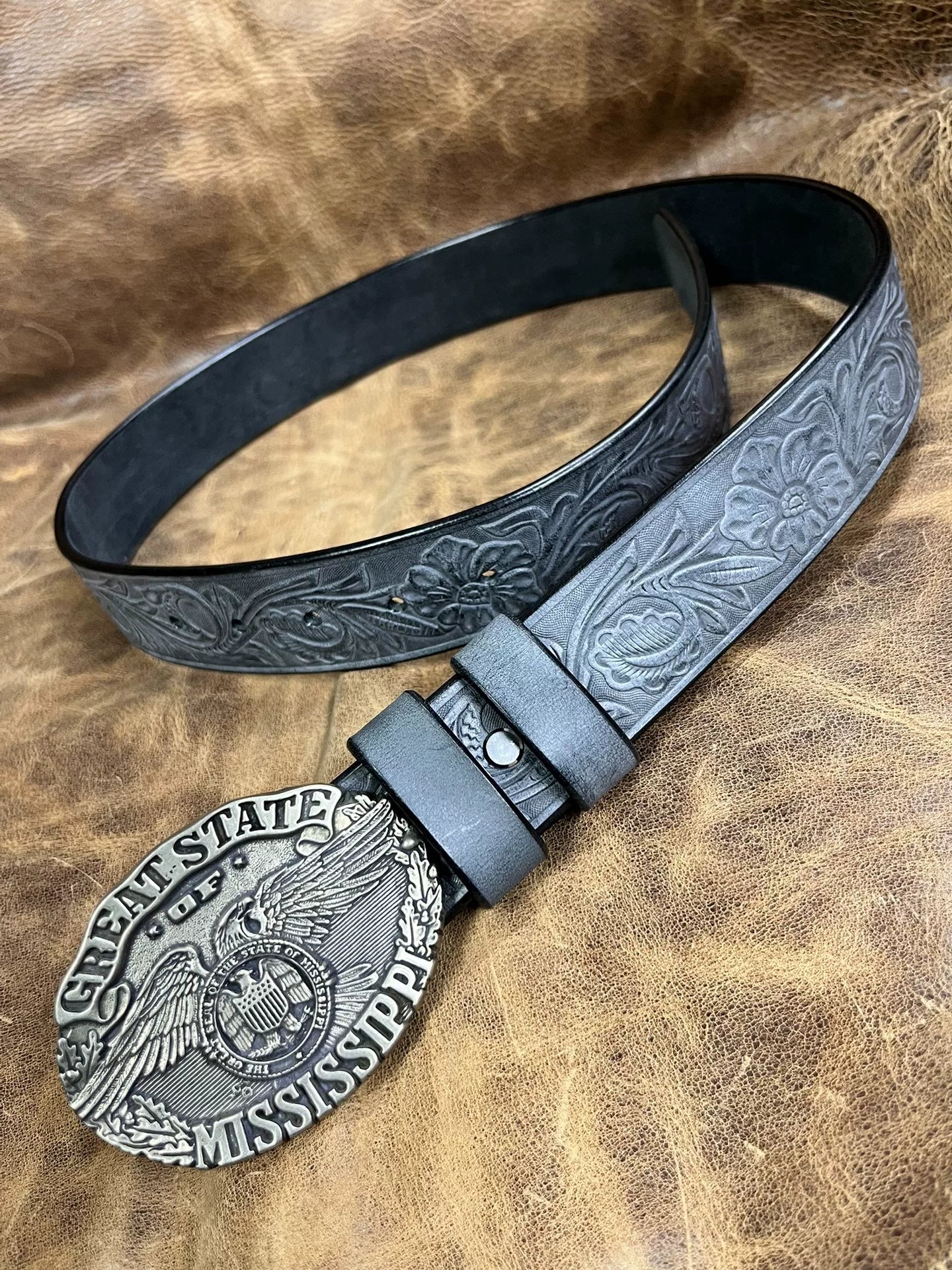 Italian horse rein carving handmade belt