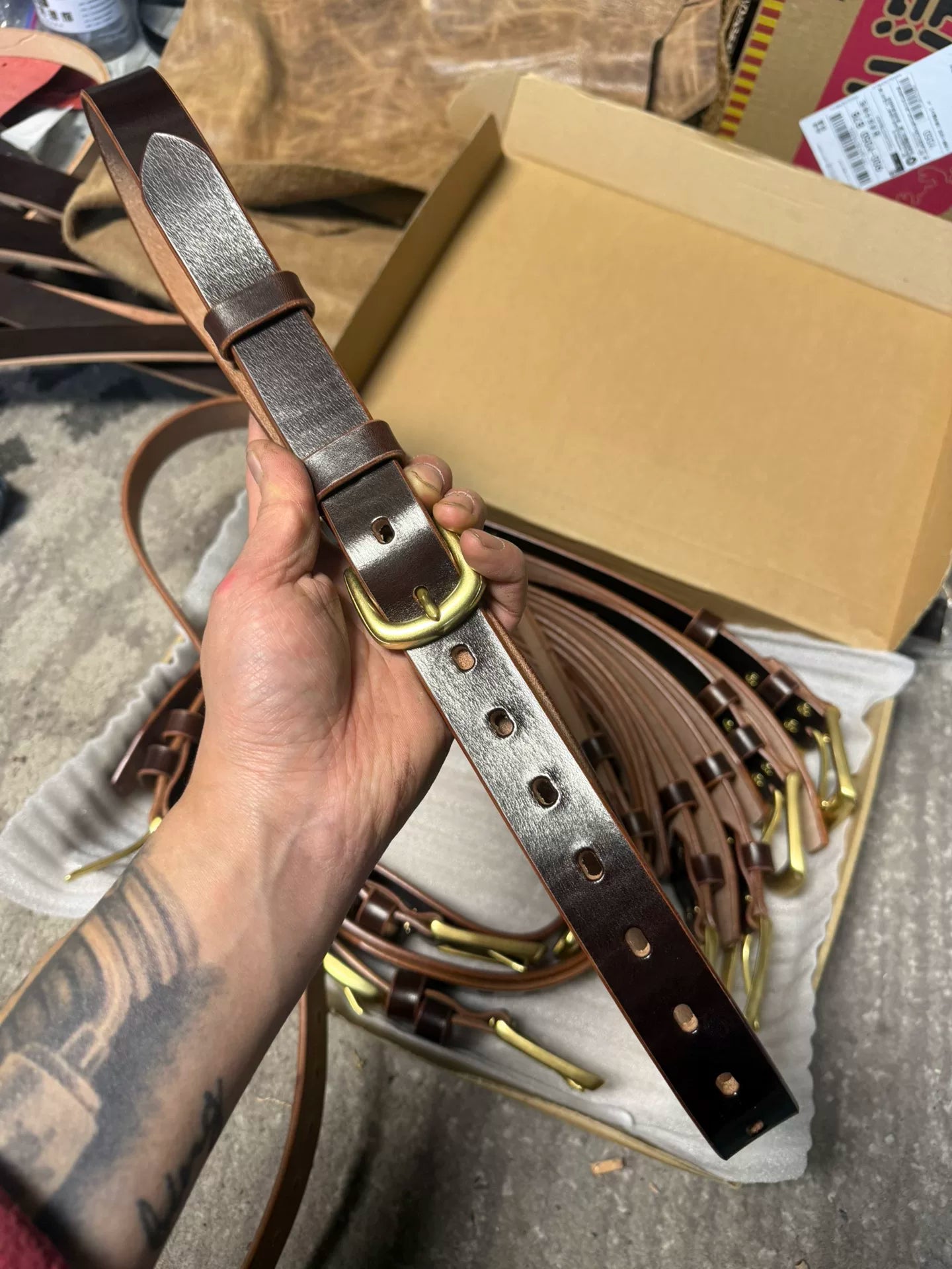 First layer cowhide belt