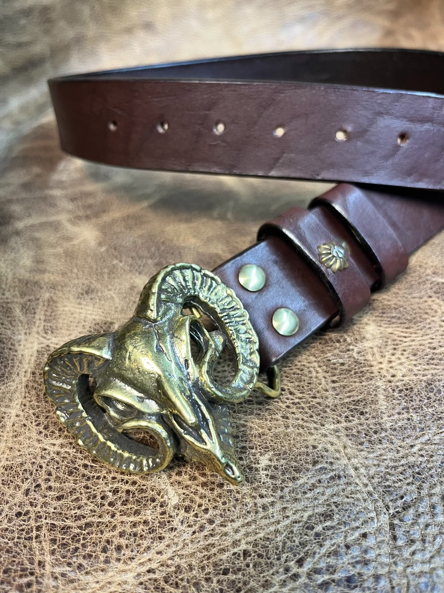 Brown imported North American bison leather genuine first-layer cow…