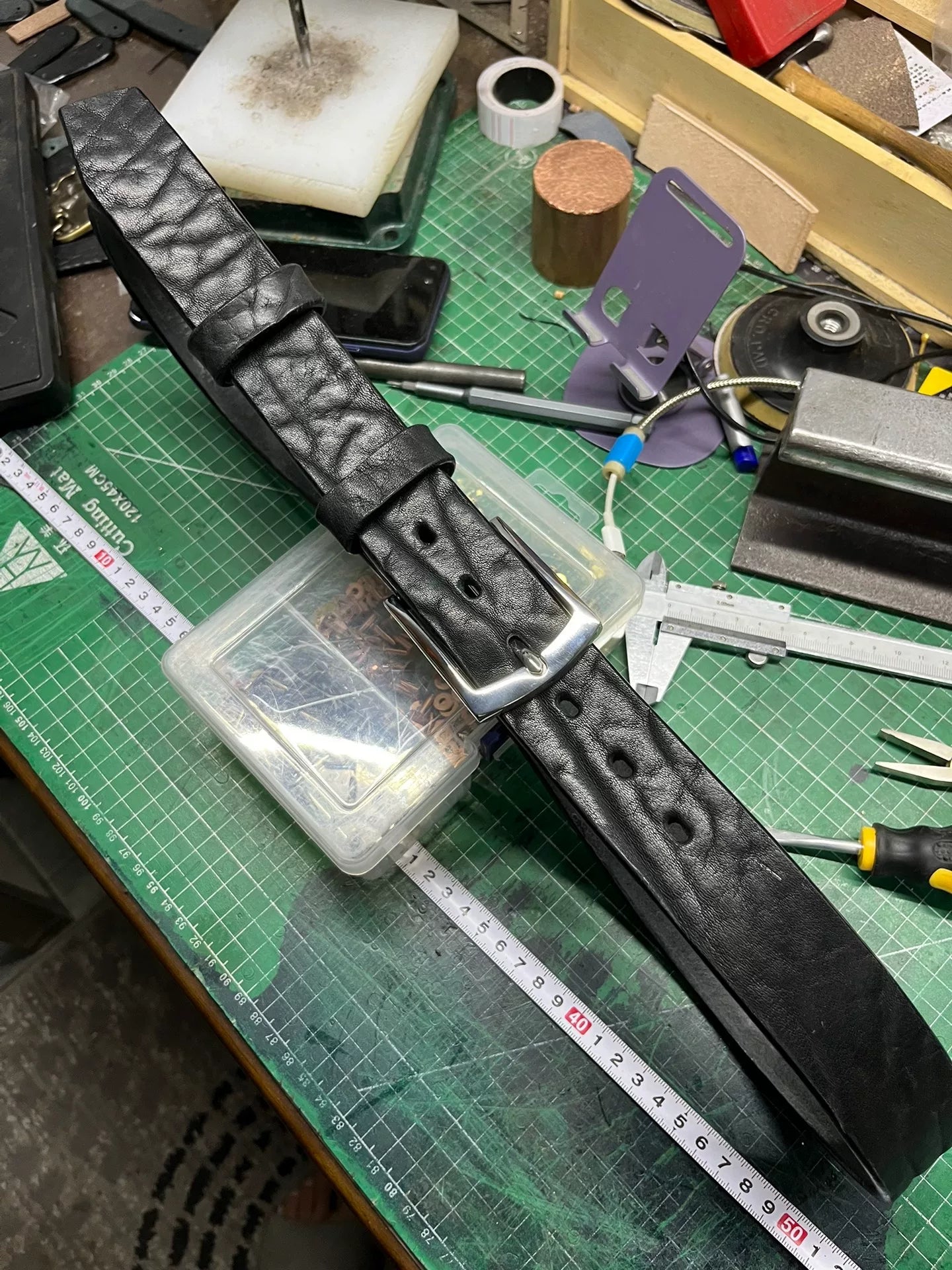 5.5mm thickened North American bison leather handmade belt