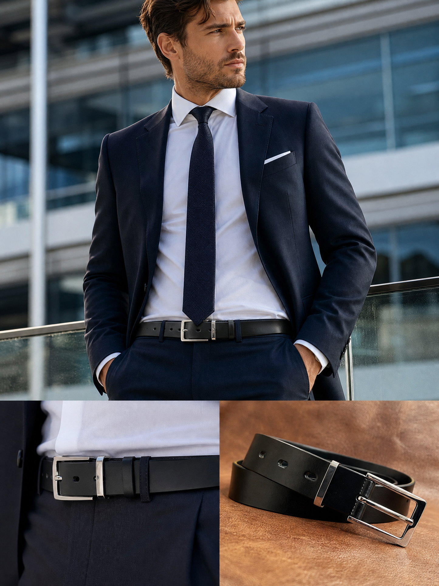Genuine Cowhide 17 paired with "Thomas Bridle Leather" TWS British Imported Thomas Bridle Leather Handcrafted Belt — Private Custom Business Formal