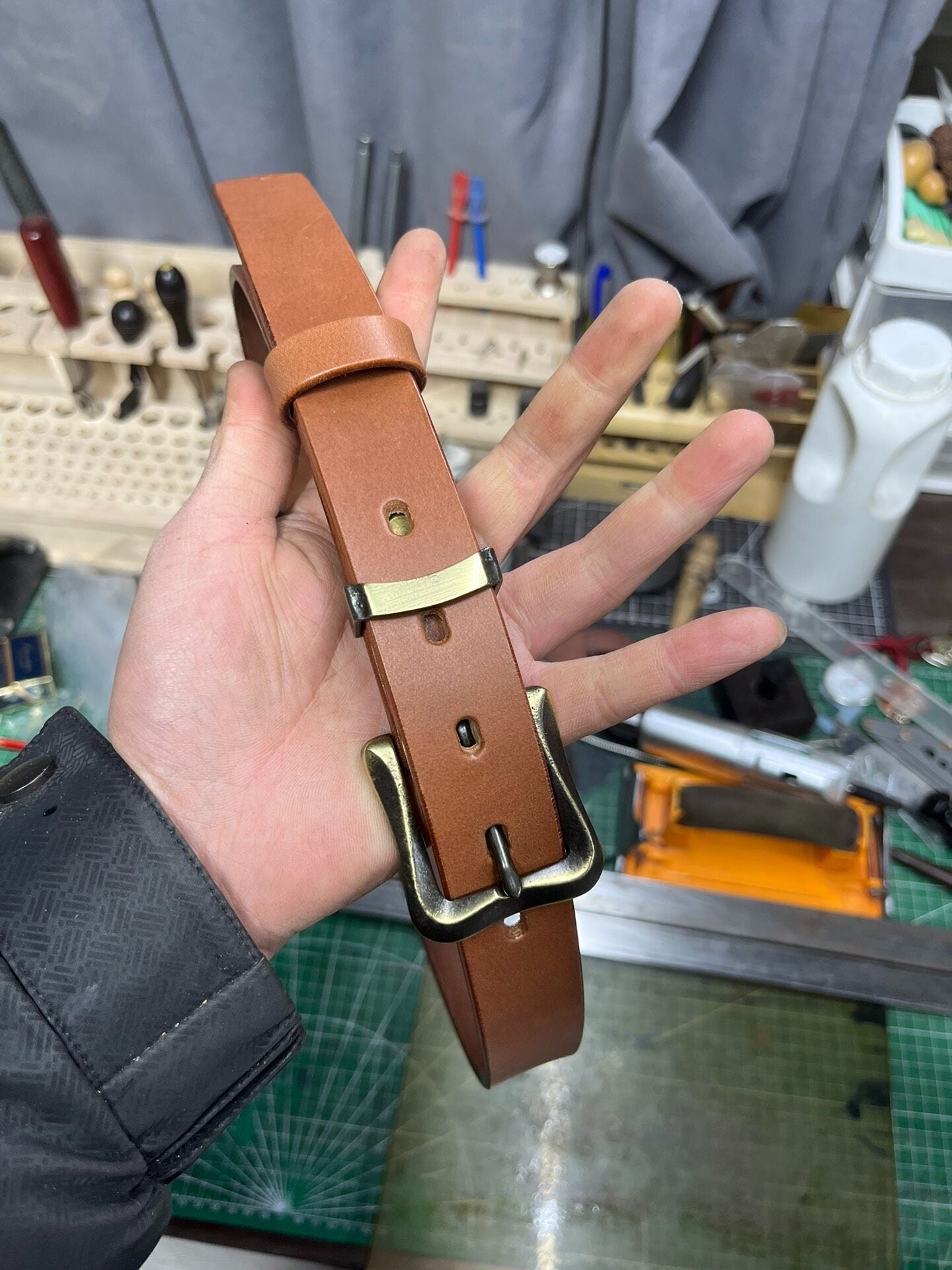 Italian Buttero Full-Grain Veg-Tan Leather Women's Belt – Solid Steel or Copper Buckle | 1.18in Wide | Handmade Custom