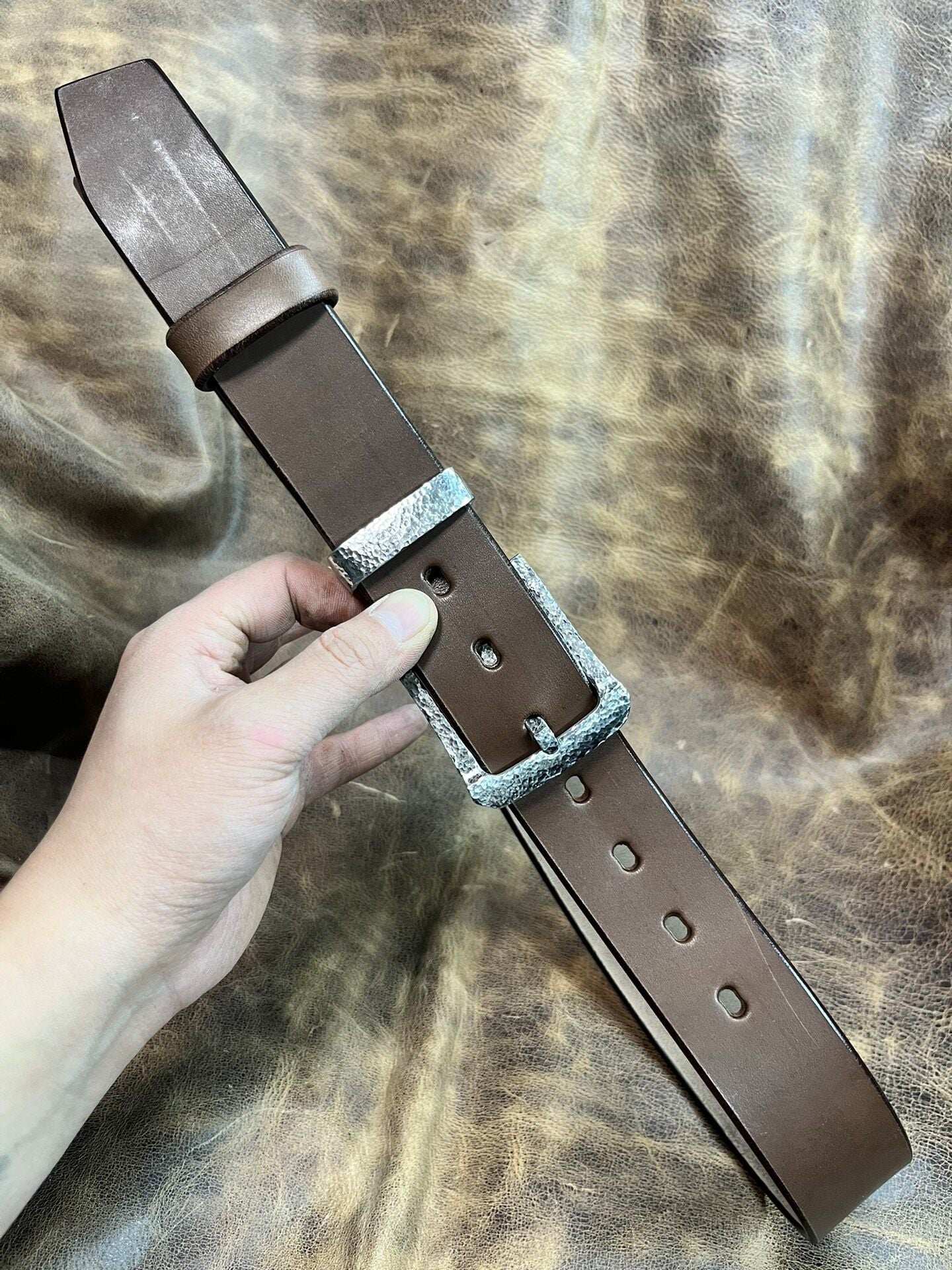 5mm Dress Business Belt – Skirting Leather | Handmade | Niumang Gen 11 Stainless Steel Buckle