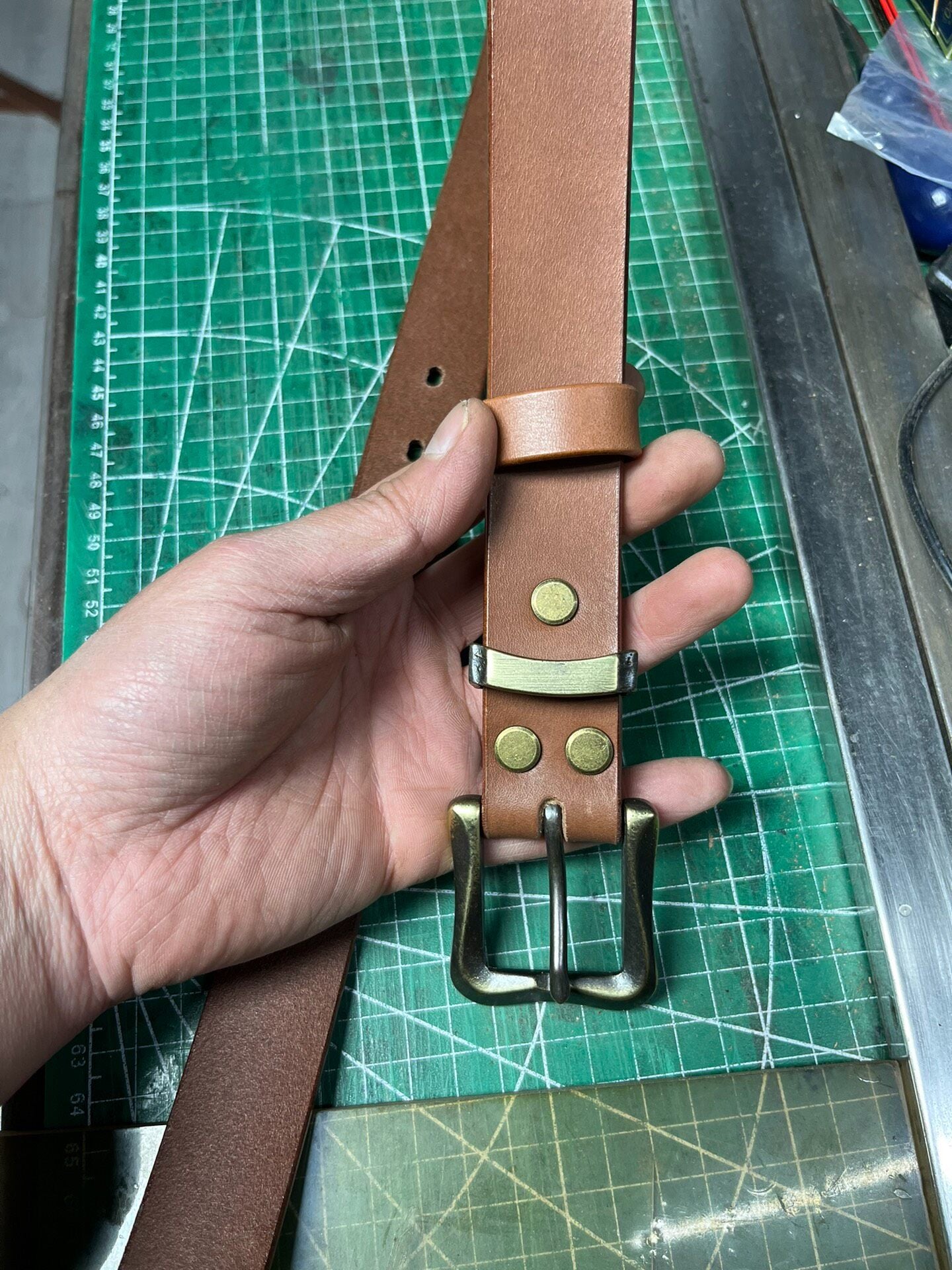 Italian Buttero Full-Grain Veg-Tan Leather Women's Belt – Solid Steel or Copper Buckle | 1.18in Wide | Handmade Custom