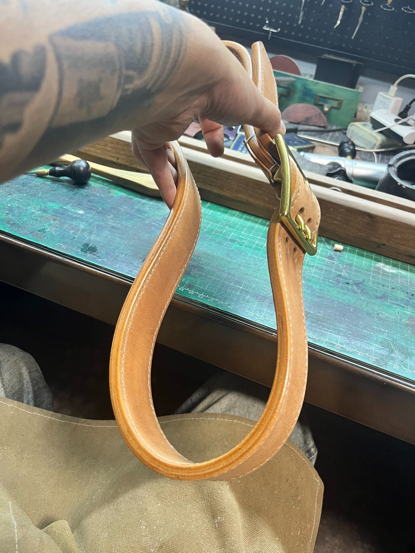 5cm Wide 9mm Thick Italian Saddle Double-Layer Leather Weightlifting Belt – Handmade Custom