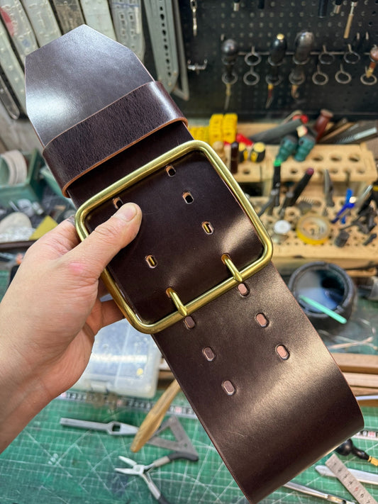 10cm Wide Genuine Top-Grain Leather Weightlifting Belt