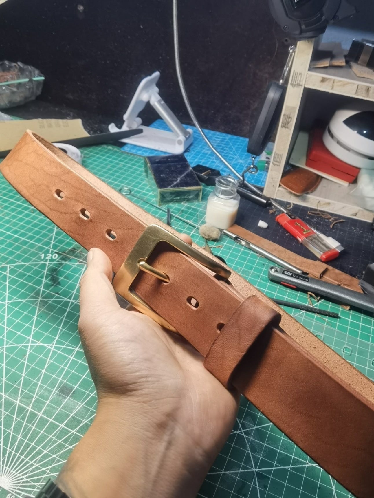 Original vegetable-tanned genuine leather handmade belt imported fr…