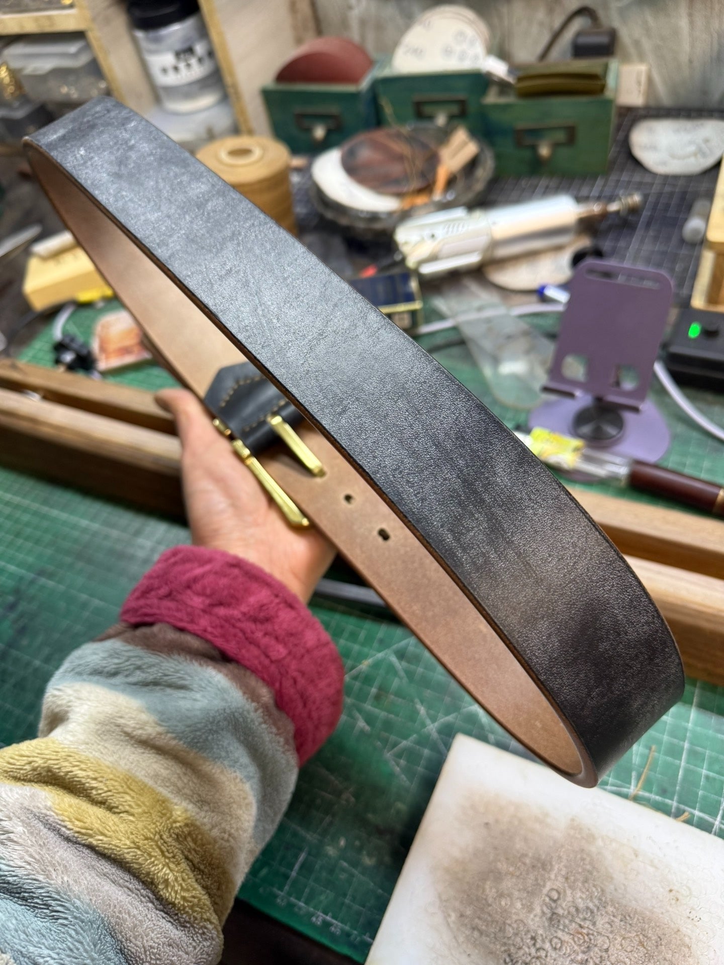 JF.J.Baker full grain bridle leather belt strip handmade belt mater…