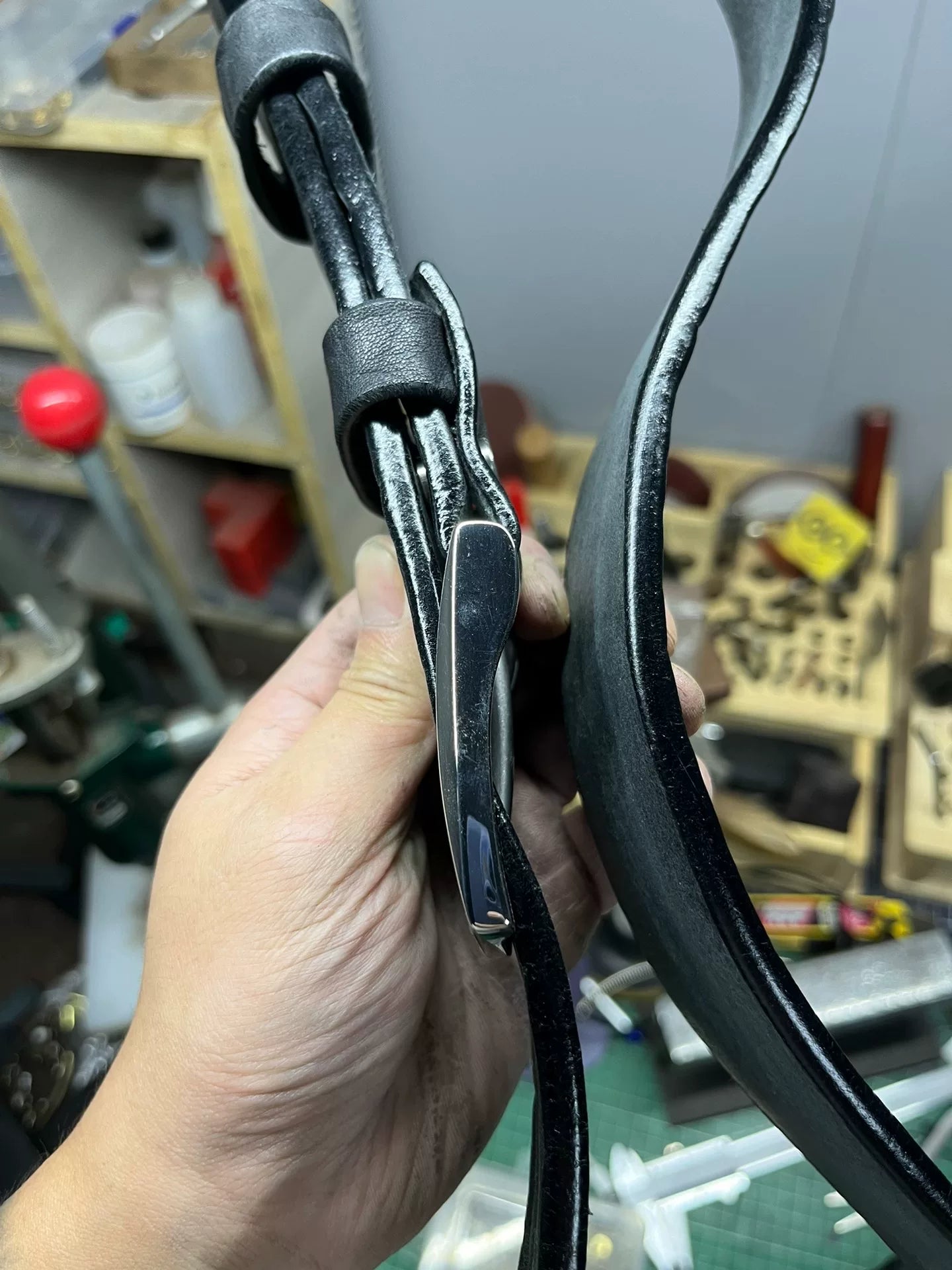 5.5mm thickened North American bison leather handmade belt