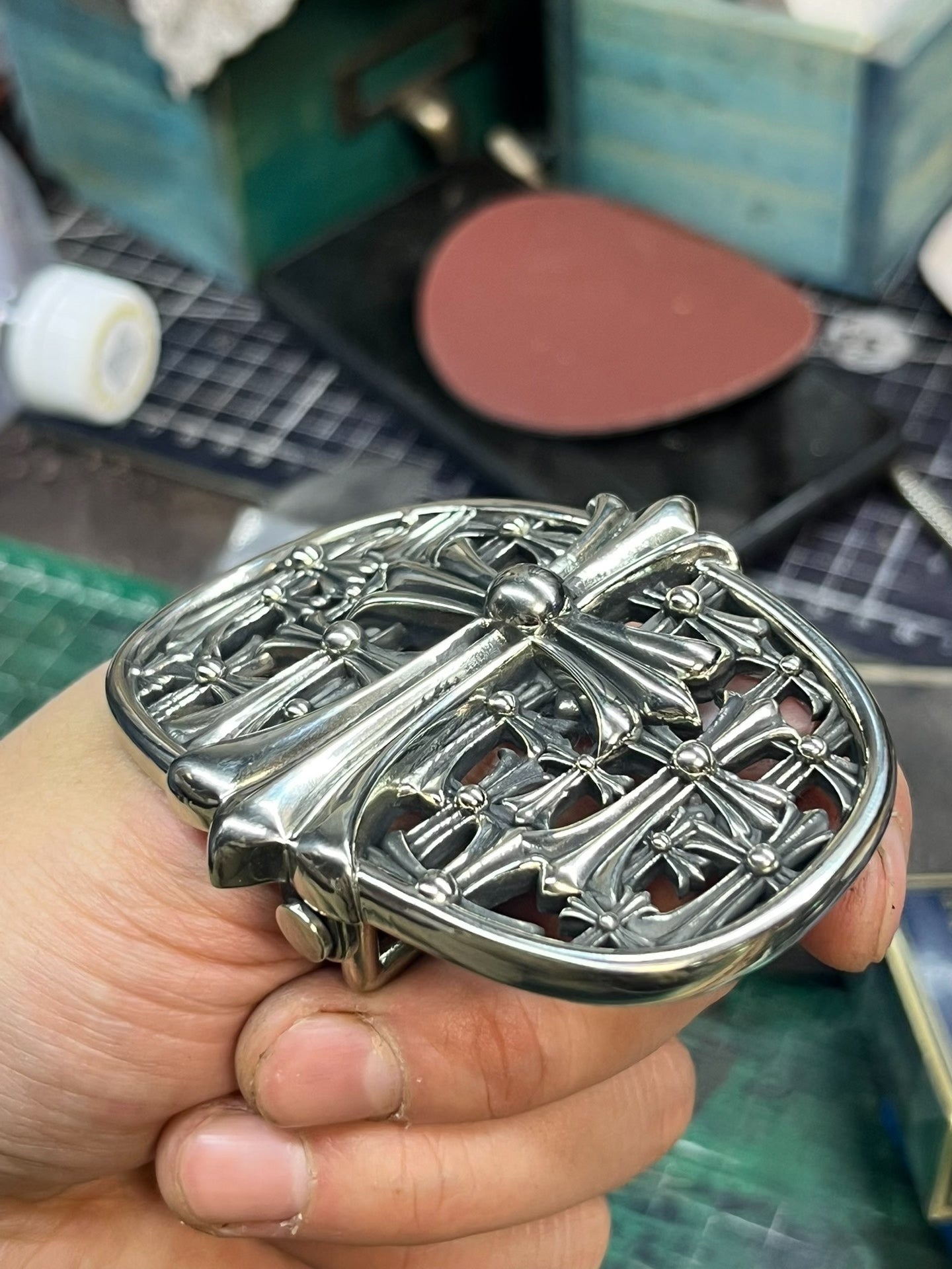 Chrome-Heart Tomb Buckle — Real Item, Clear Engraving