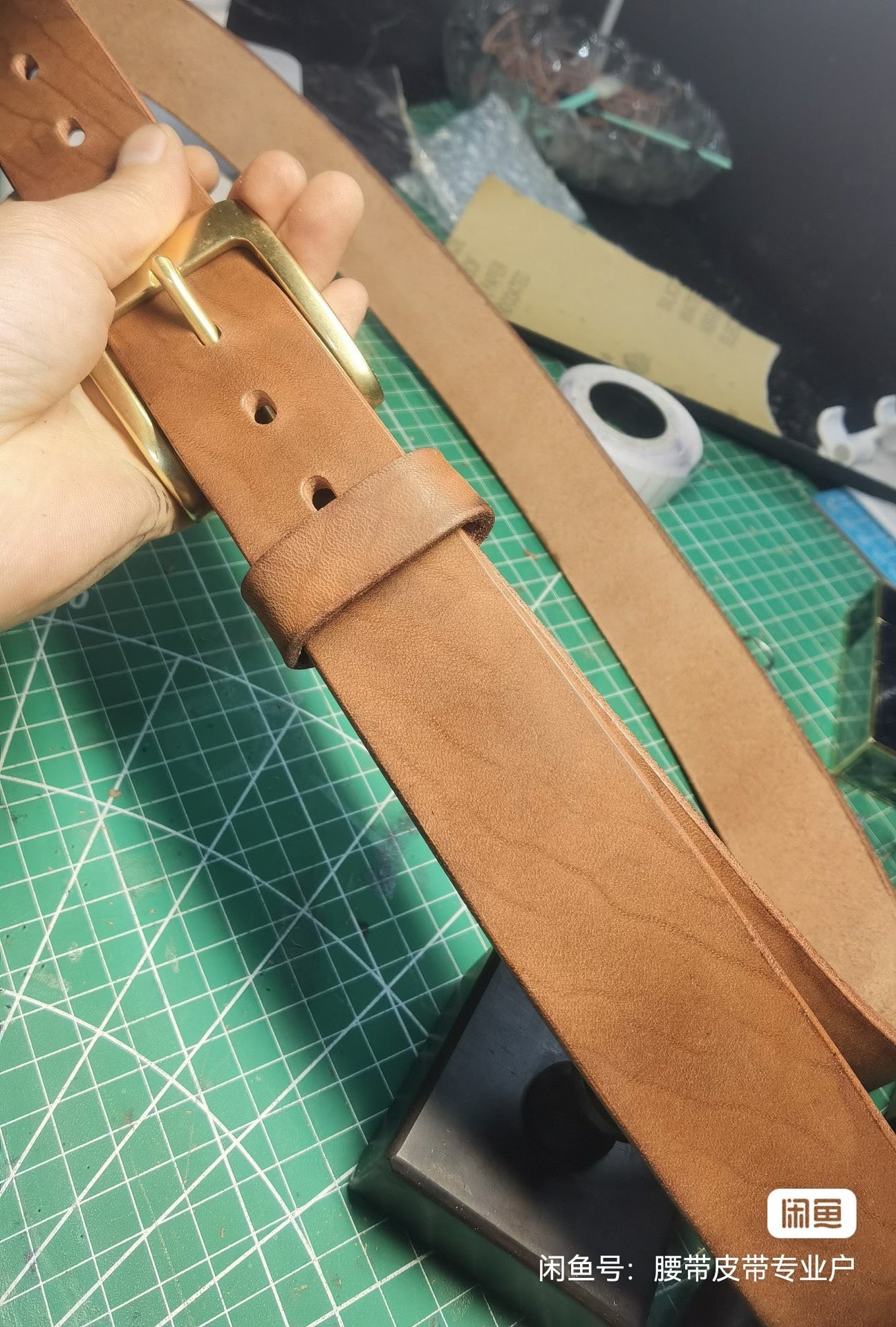 Original vegetable-tanned genuine leather handmade belt imported fr…