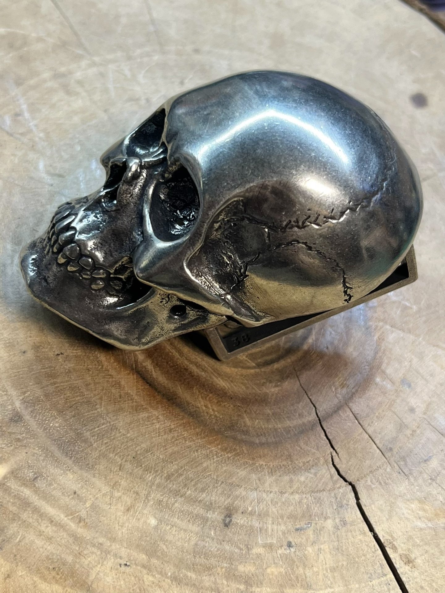 Pure copper skull belt buckle