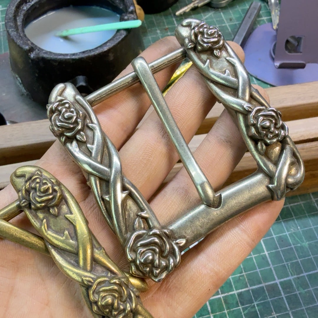 Thickened and heavily embossed pure copper vintage rose pattern bel…