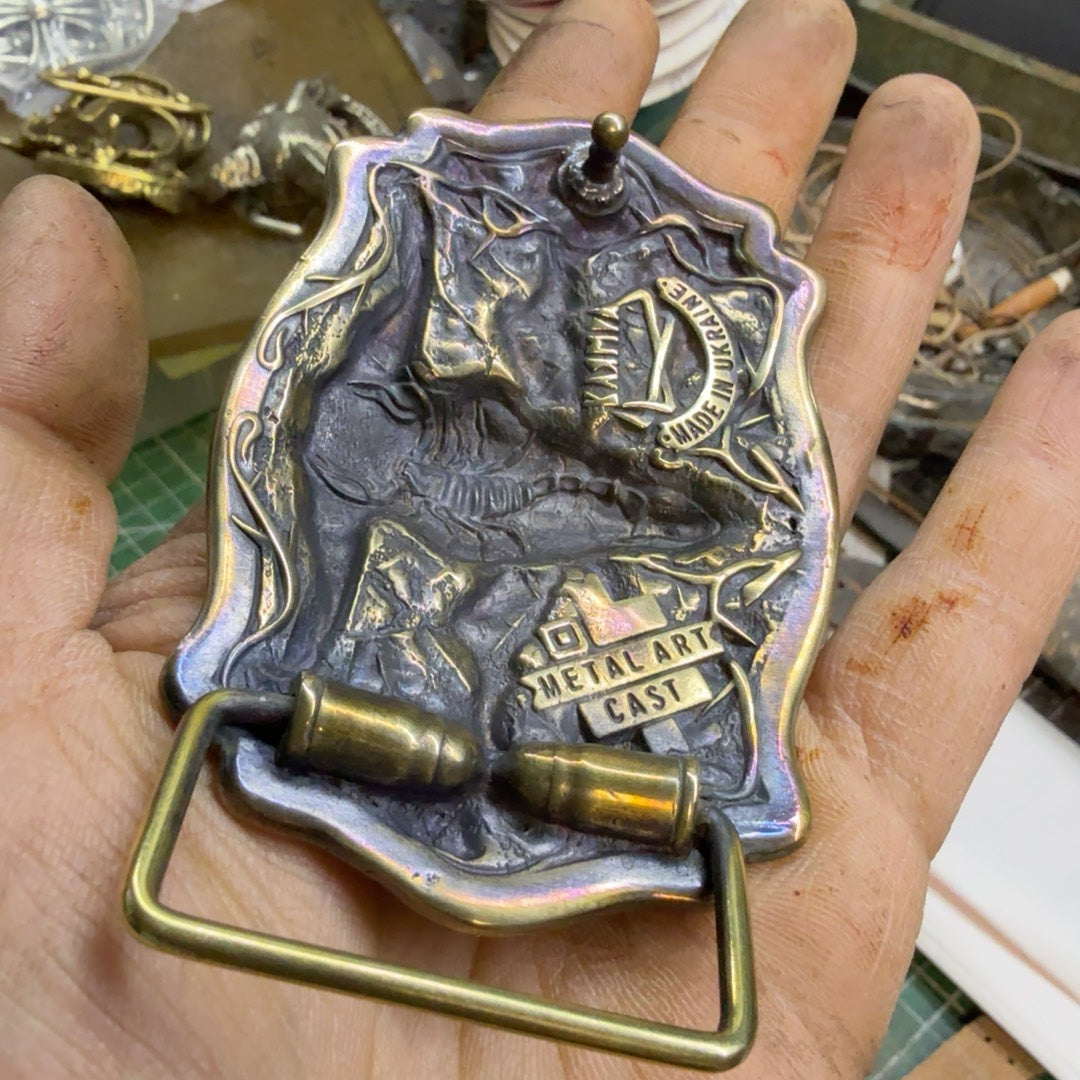 Pure copper Western-Cuba buckle