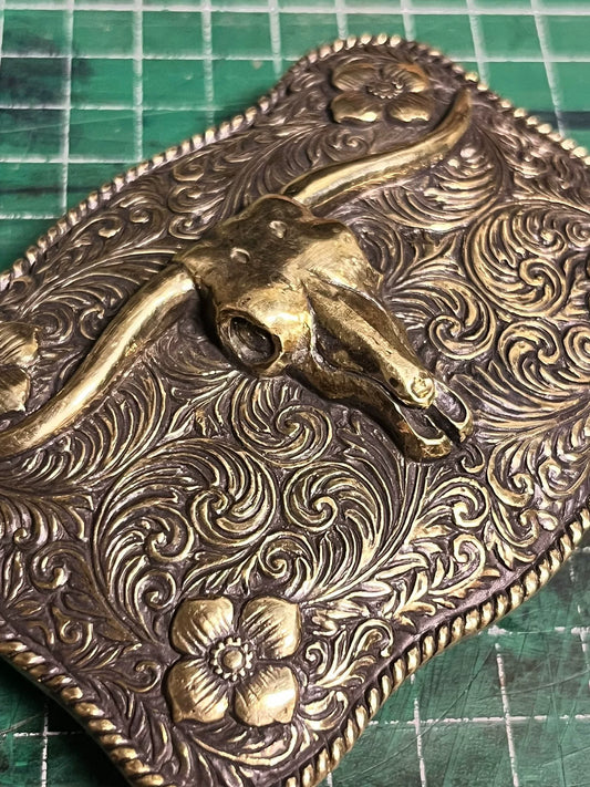 Handmade western medieval Ami khaki bull head belt