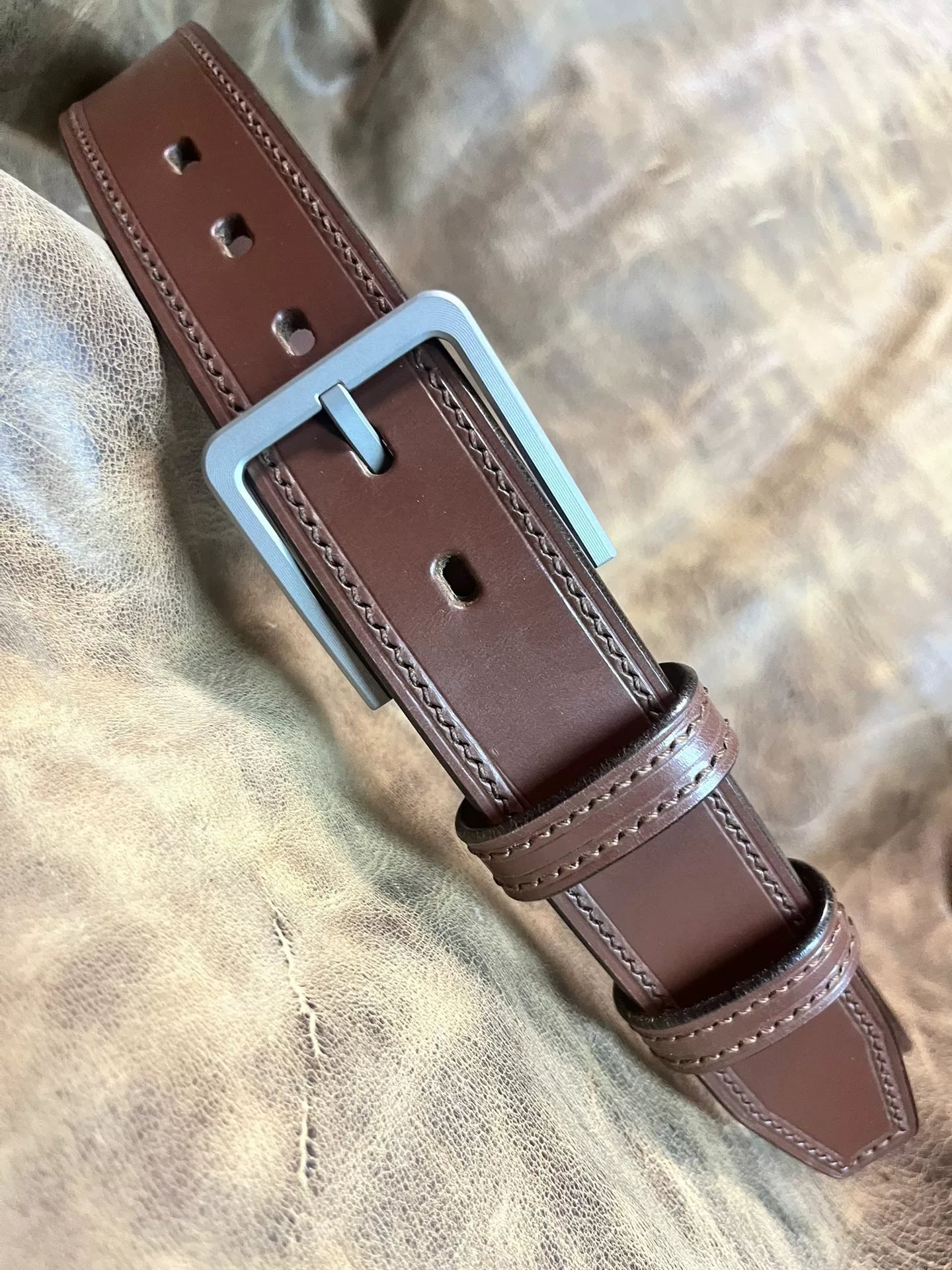TWS Thomas Bridle Leather Business Dress Belt — Imported from UK