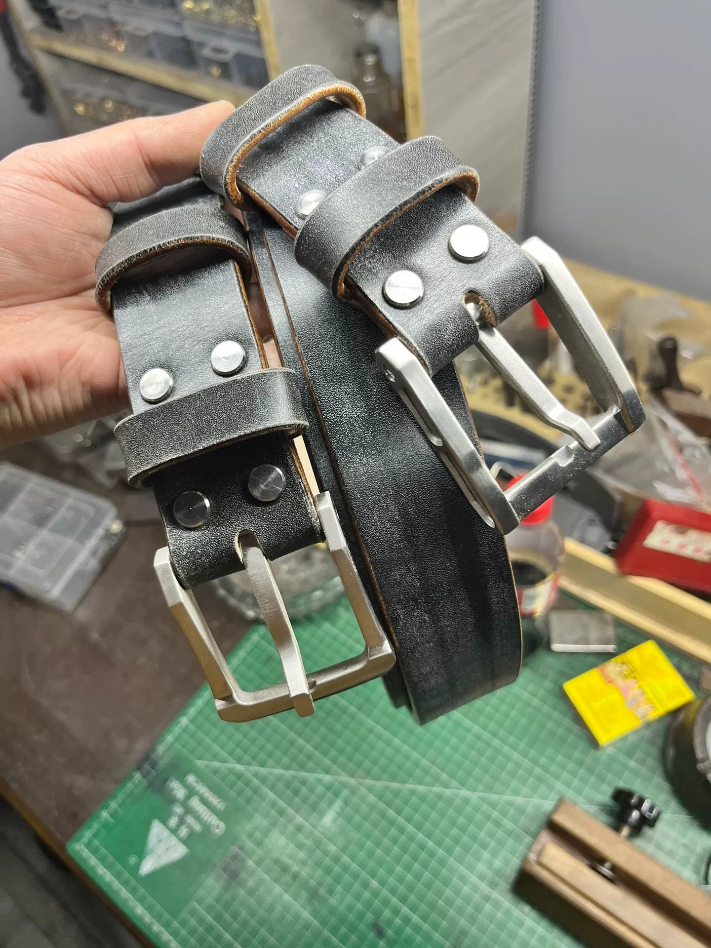 JF.J.Baker private custom-made full-grain horse bridle leather belt…