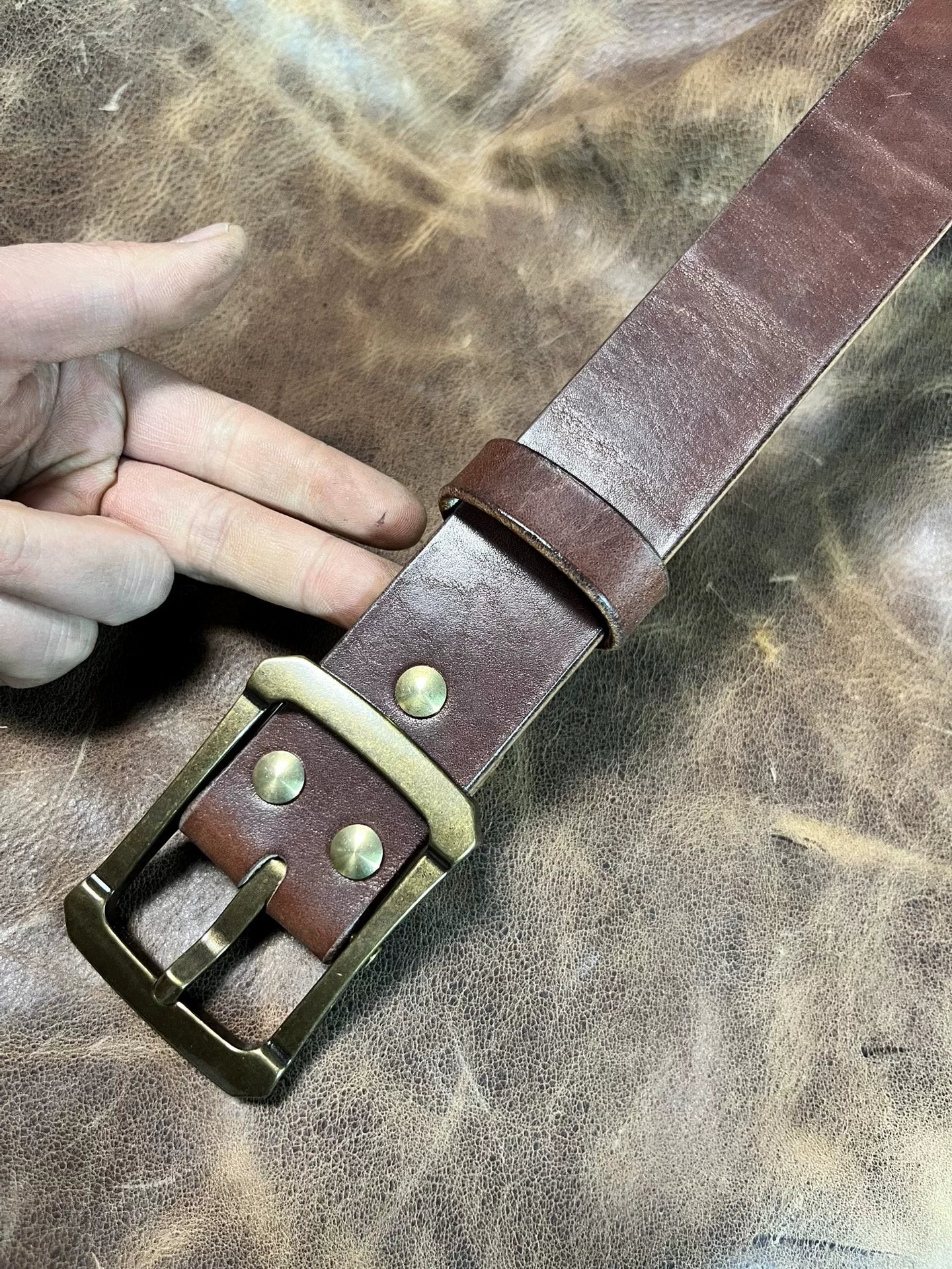 Zhaonan fat brown color with replica gadfly buckle