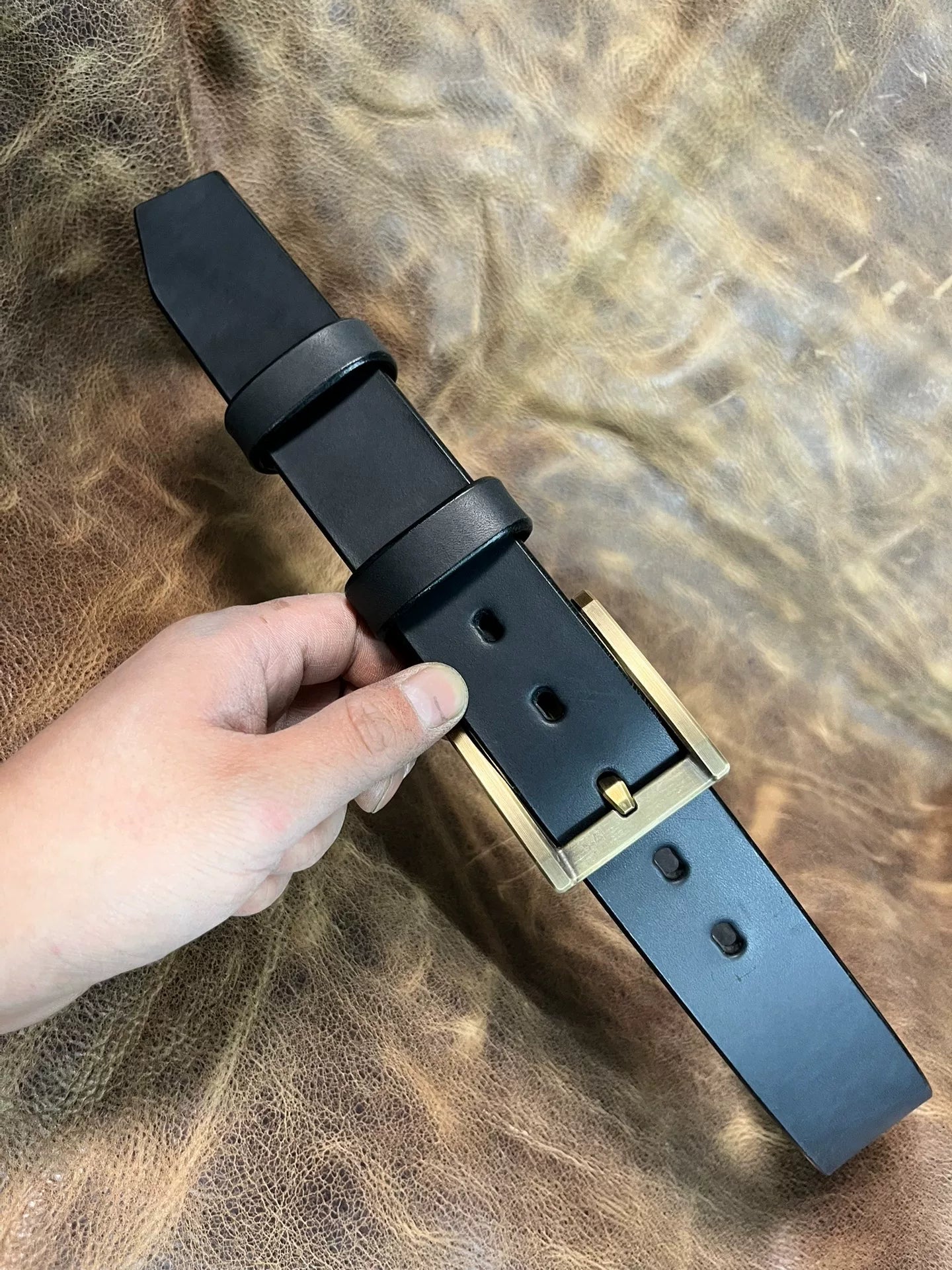 Full-Grain Saddle Leather with Westwind No.3 Copper Buckle