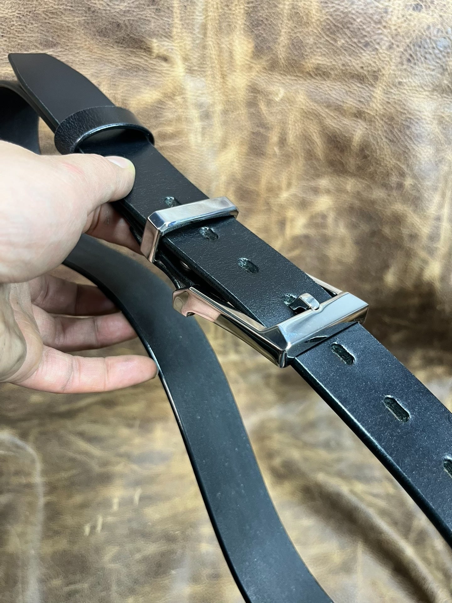 TWS Thomas Bridle Leather Business Dress Belt — Imported from UK