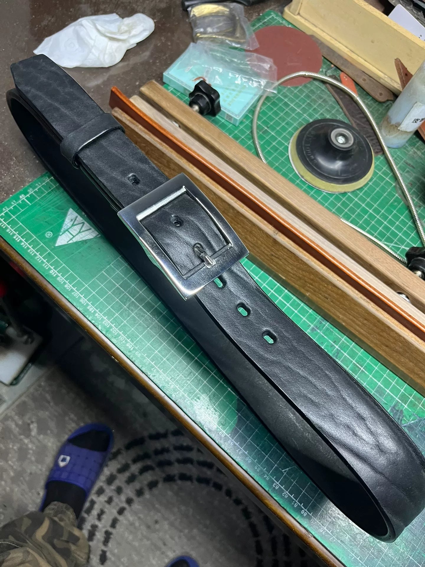 Super awesome 6.5mm thick North American black dyed bison leather f…