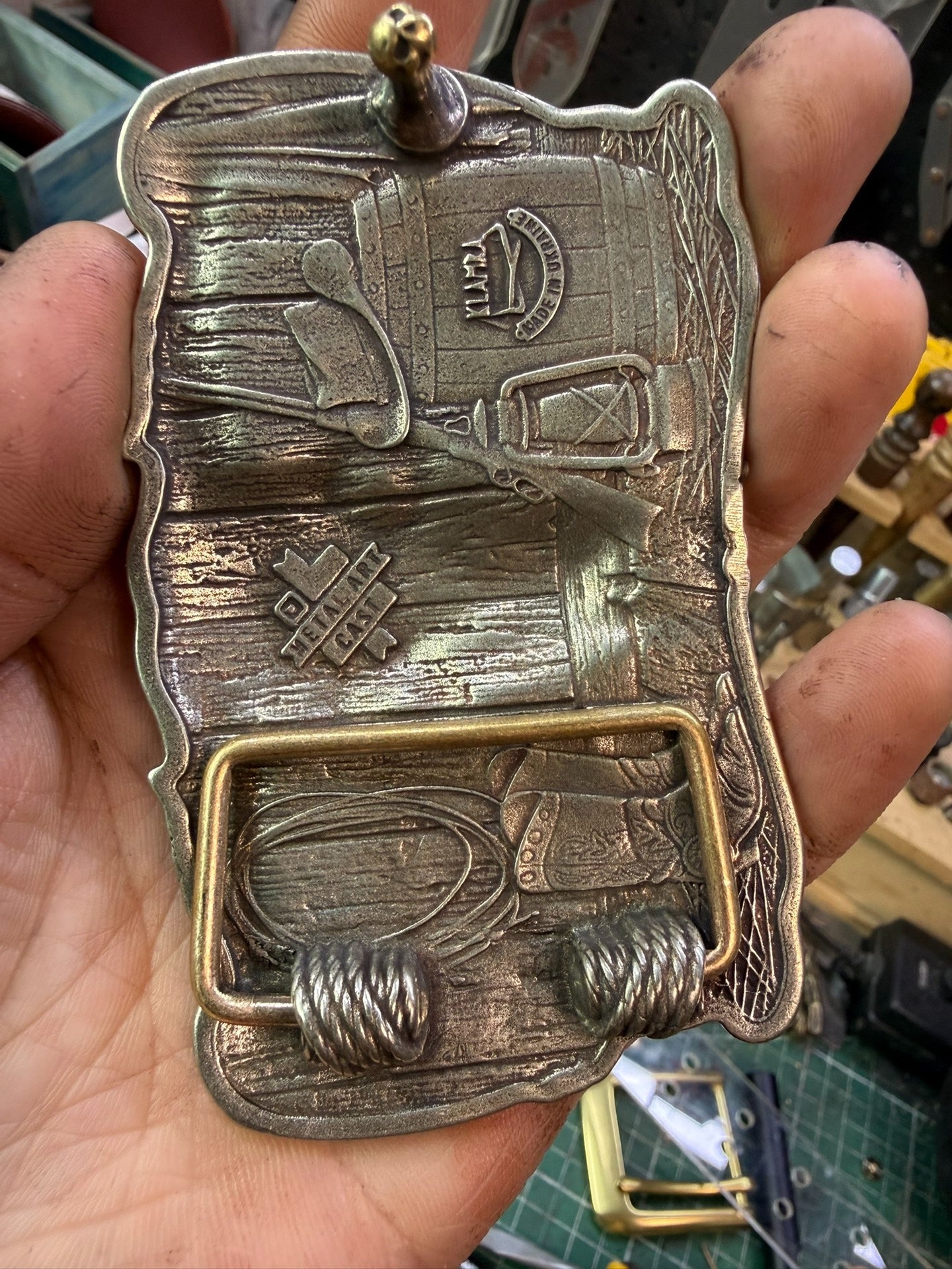 Pure copper Western-Cuba buckle