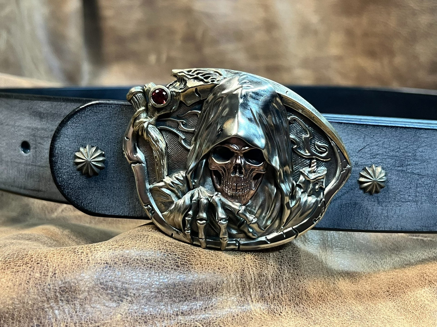 Tiger pure copper handmade custom belt buckle