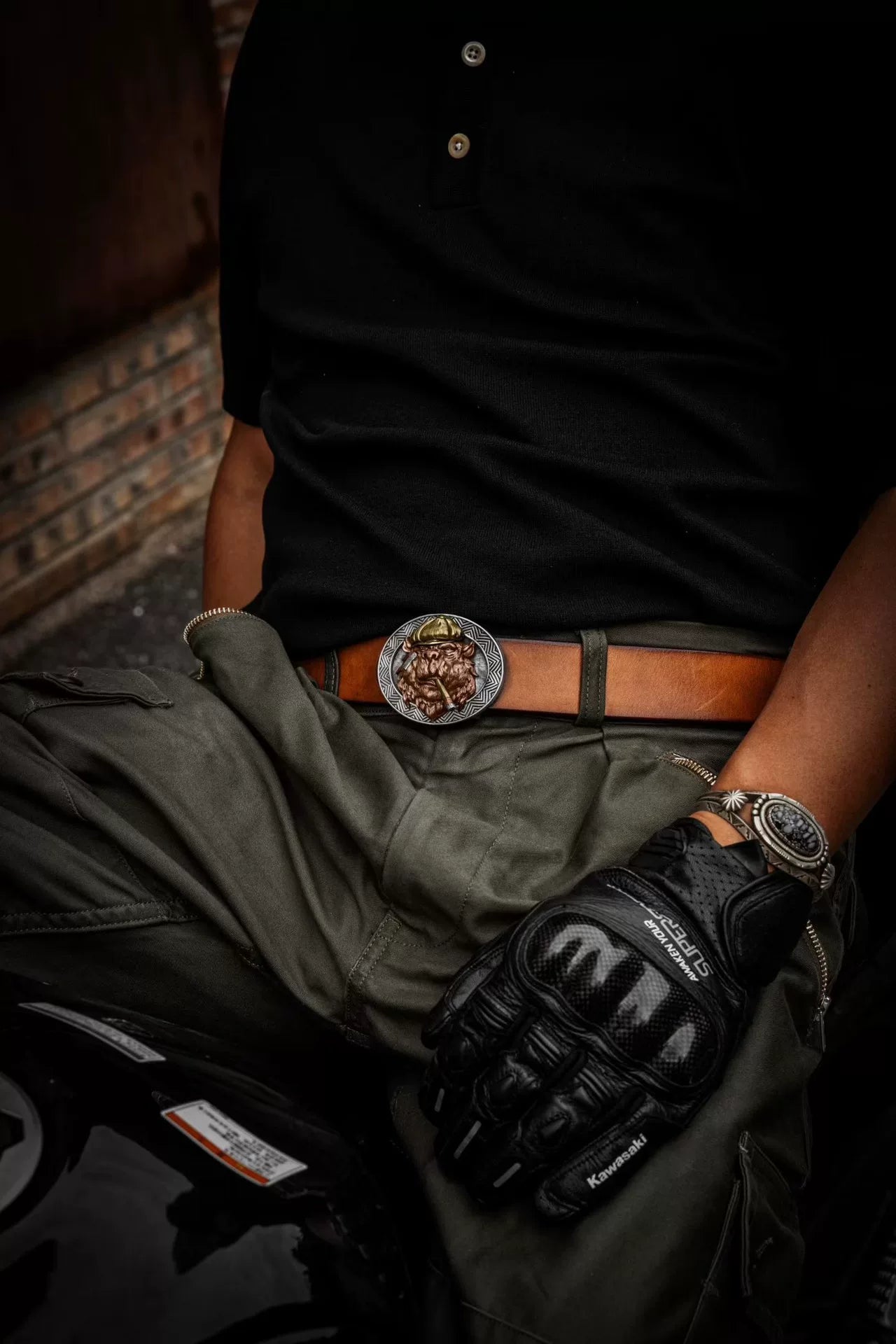 Shelby Bear pure copper handmade custom belt buckle