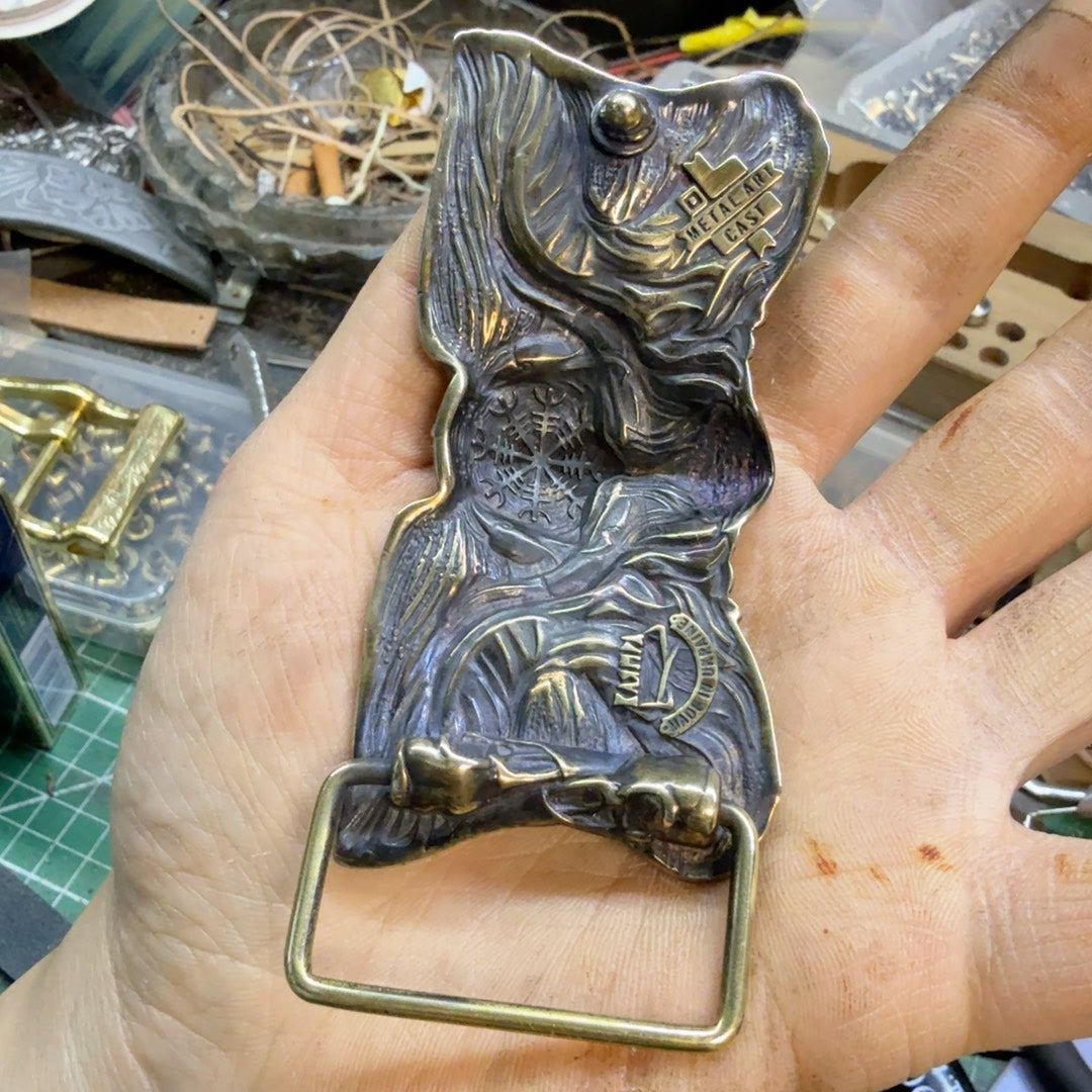 Pure copper Western buckle plate buckle