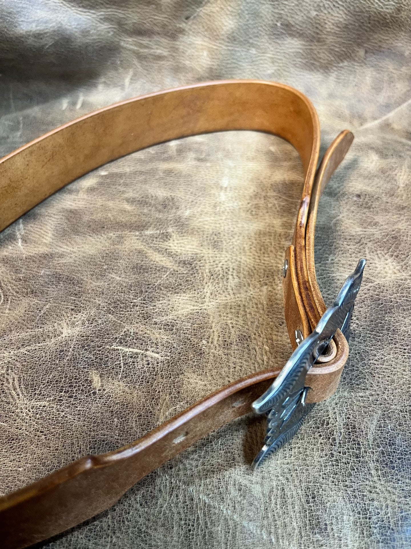 Brass silver plated RRL vintage handmade belt customized