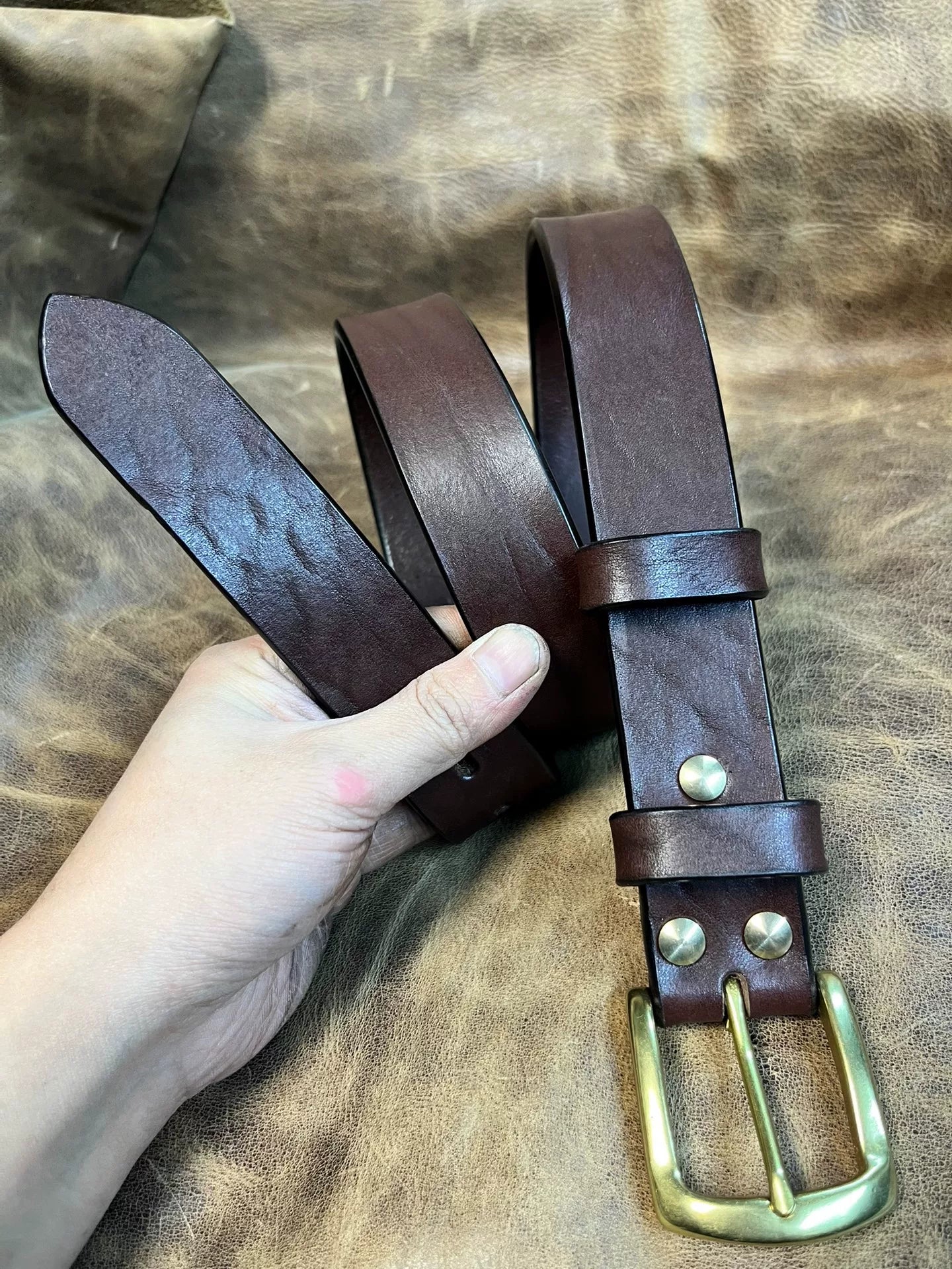 First-layer cowhide handmade belt