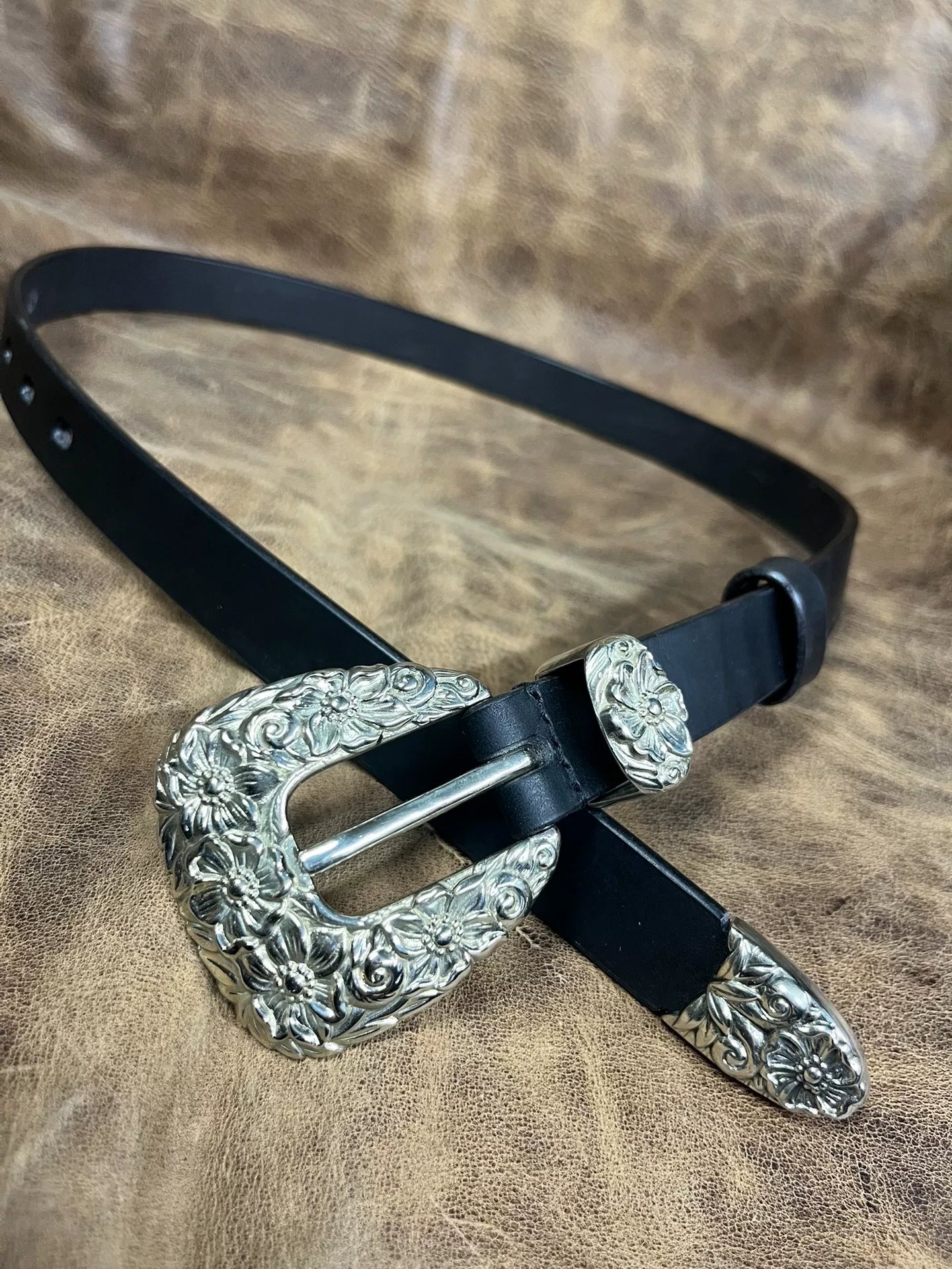 2.4cm Ultra-Narrow Handmade Belt — American Vintage Style