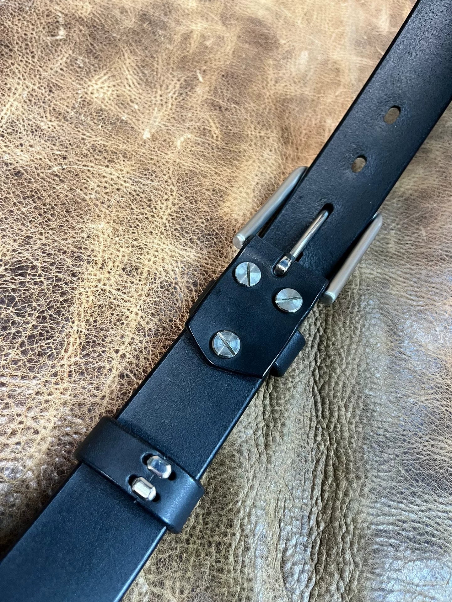 Italian saddle vegetable tanned handmade belt