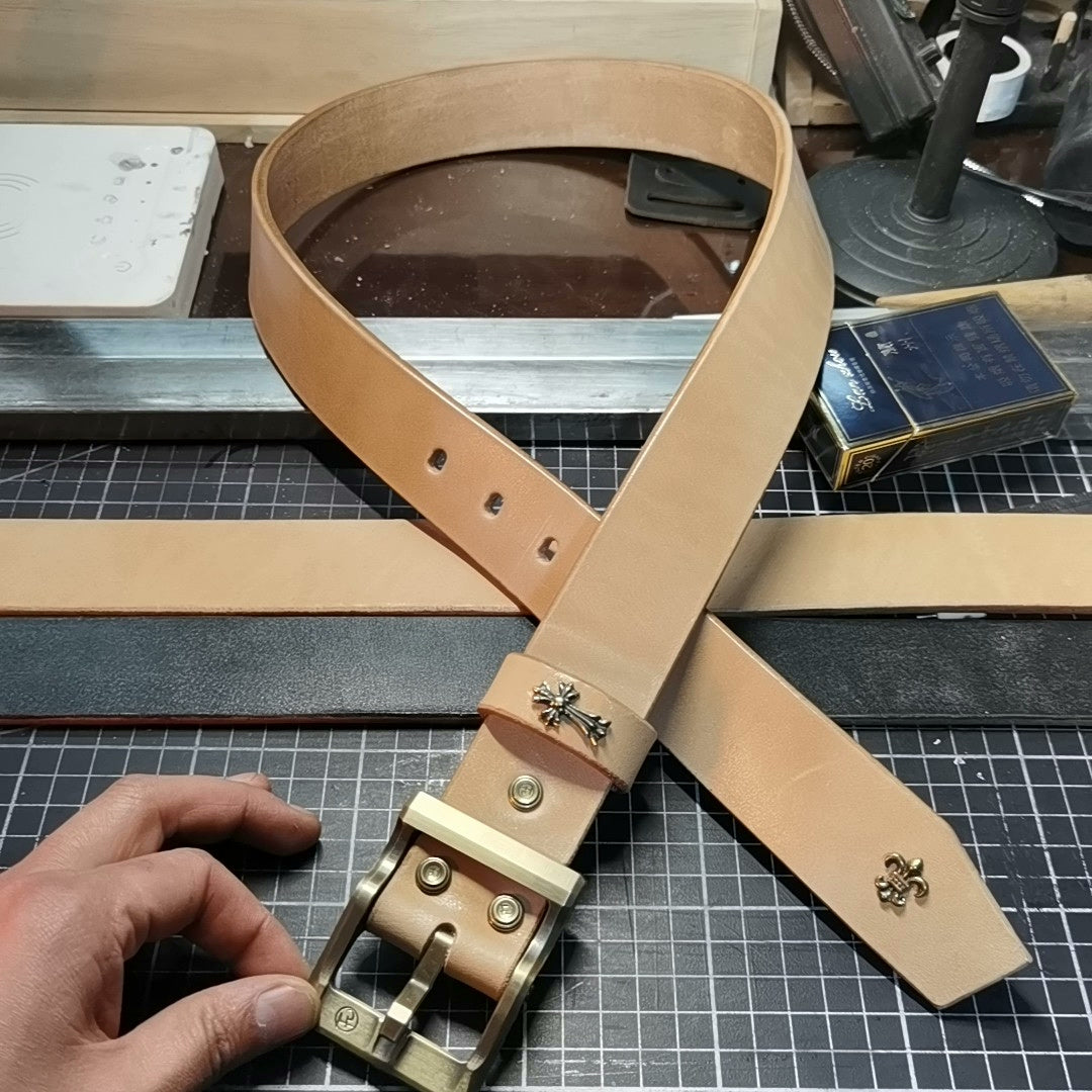 Japanese Tochigi fat back leather handmade sandpaper polished edge…