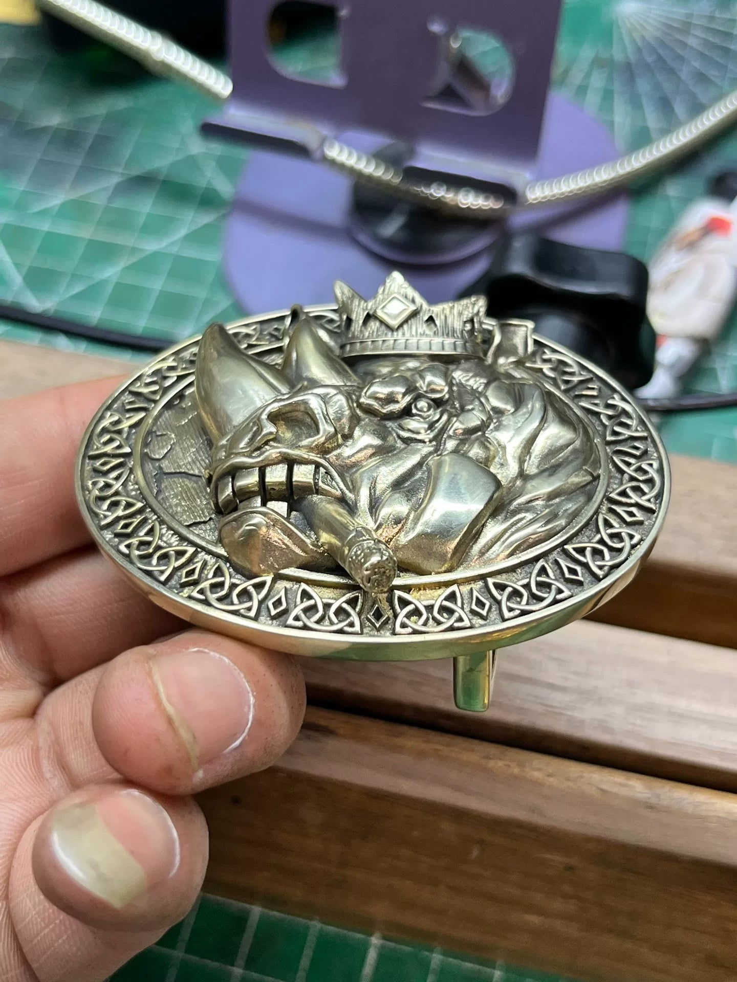 Codename 'Gangster' — Hyper-Real Solid Brass Belt Buckle