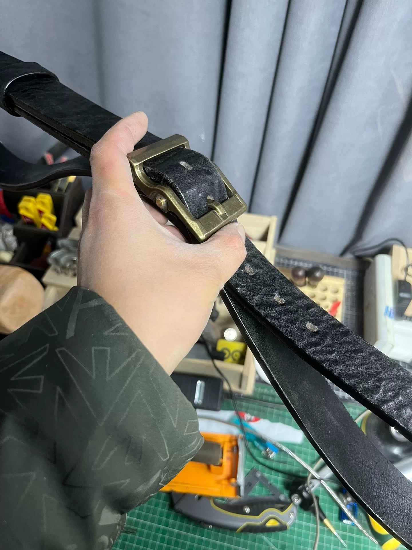 Custom 5.5–6mm North American Bison Leather Handmade Belt