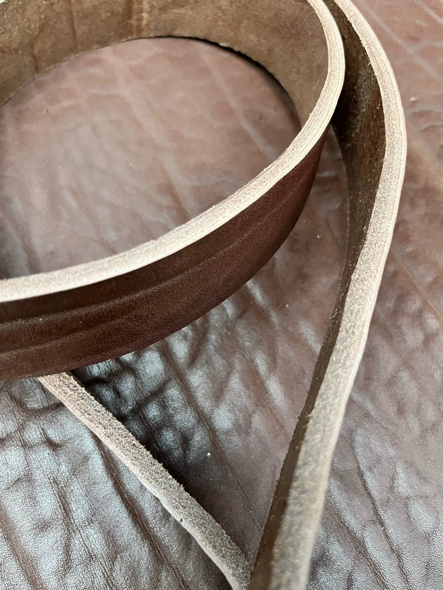 5mm Thick Buffalo Leather Belt Strap — Black/Brown