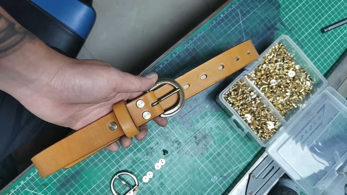 Beeswax color JF horse bridle women's handmade belt
