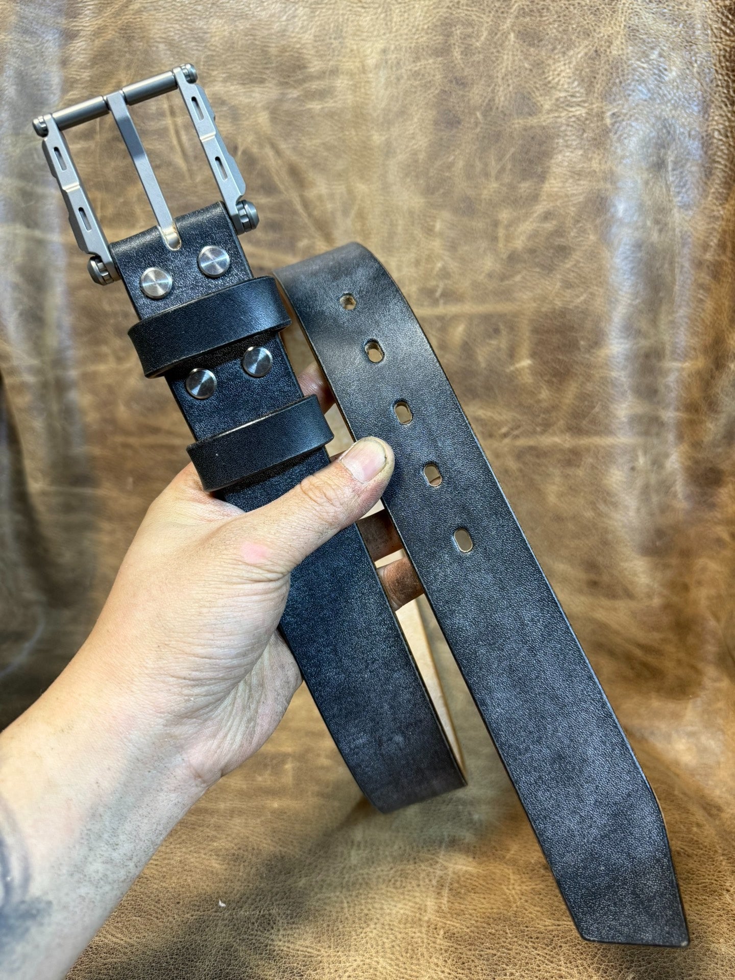 TC21 Titanium + JF.J.Baker Full-Grain Bridle Leather Belt