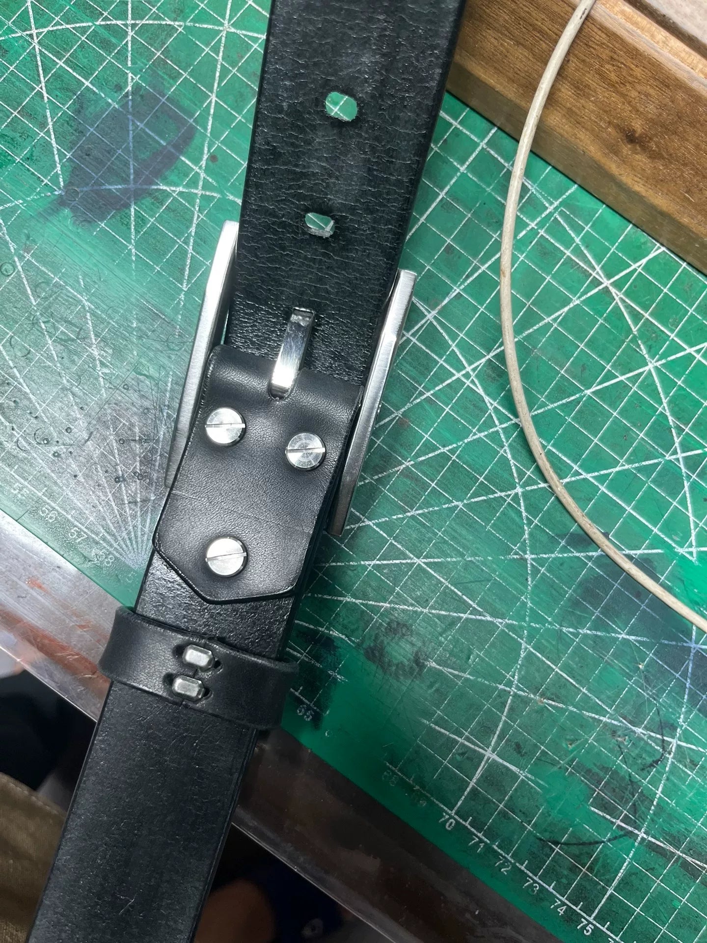 Meian handmade belt, imported from Meian. Black, business casual belt