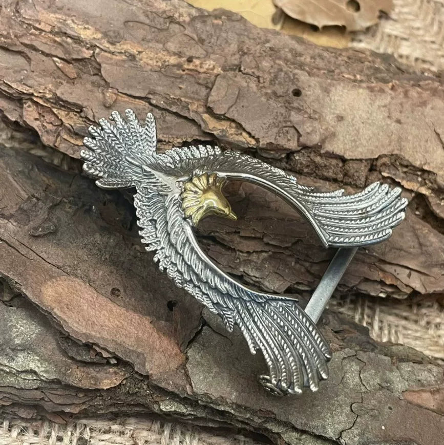 Pure copper Goro Takahashi style eagle belt buckle retro creative p…