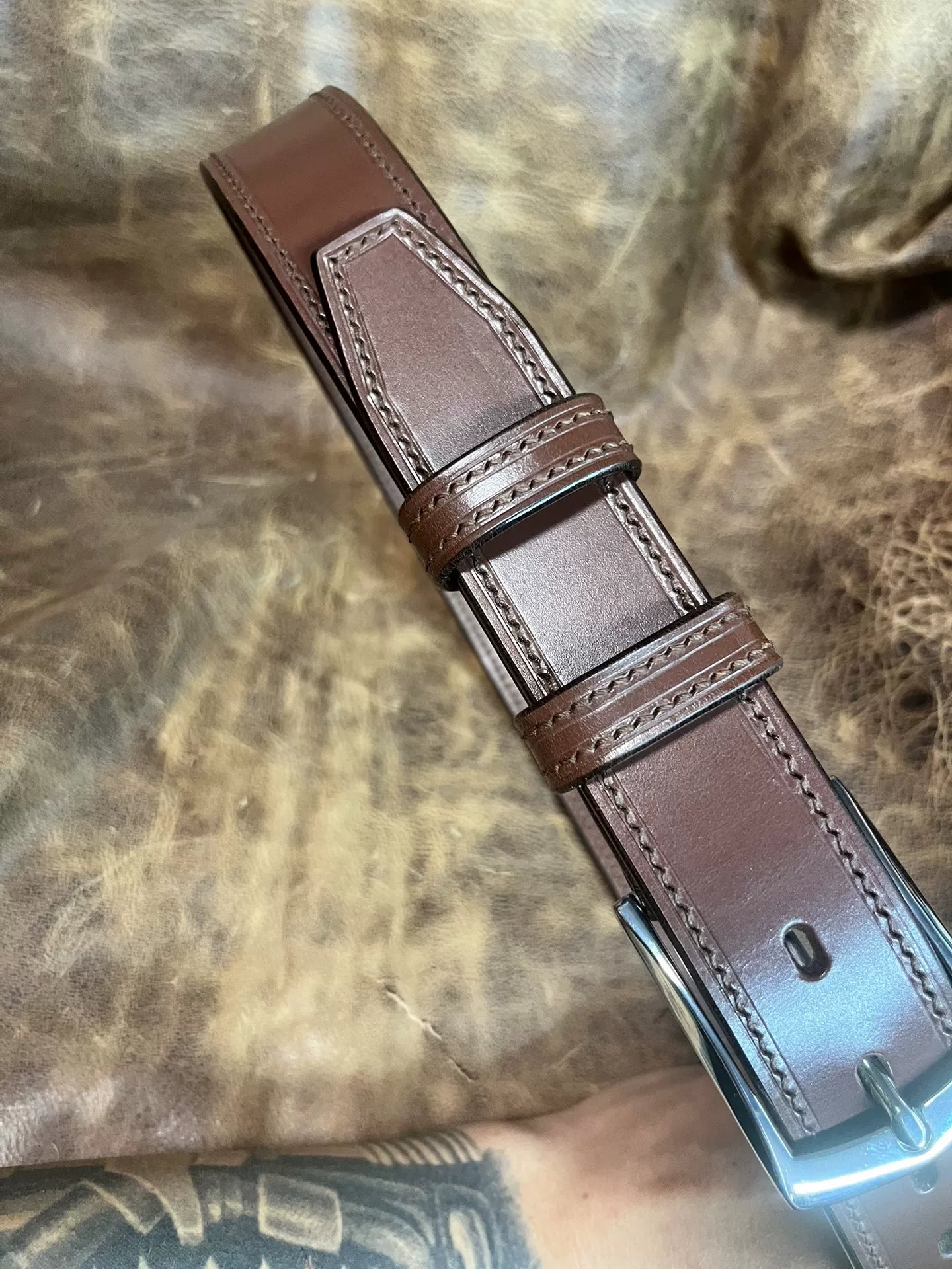 TWS Thomas Bridle Leather Handmade Belt — Imported from UK