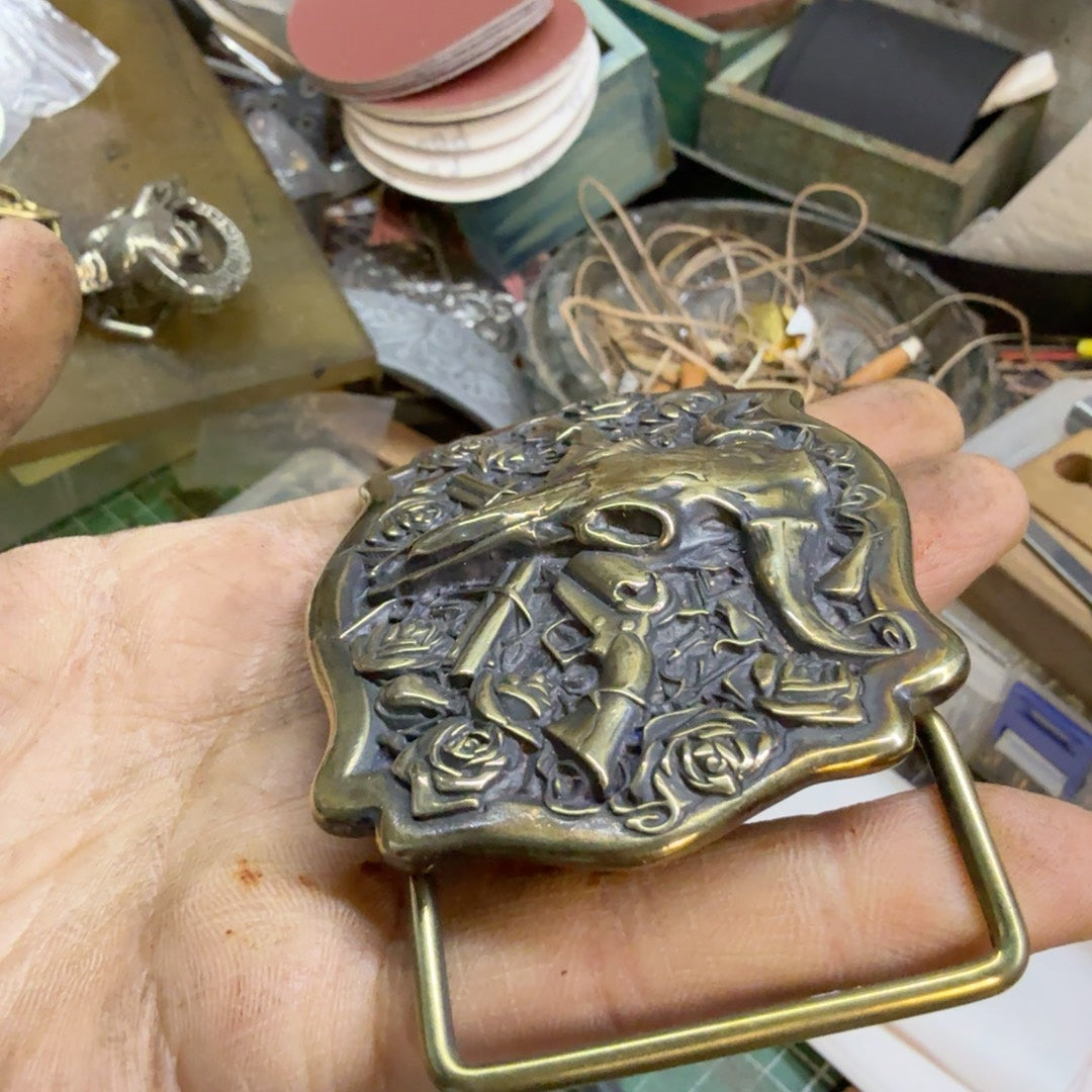Pure copper Western-Cuba buckle