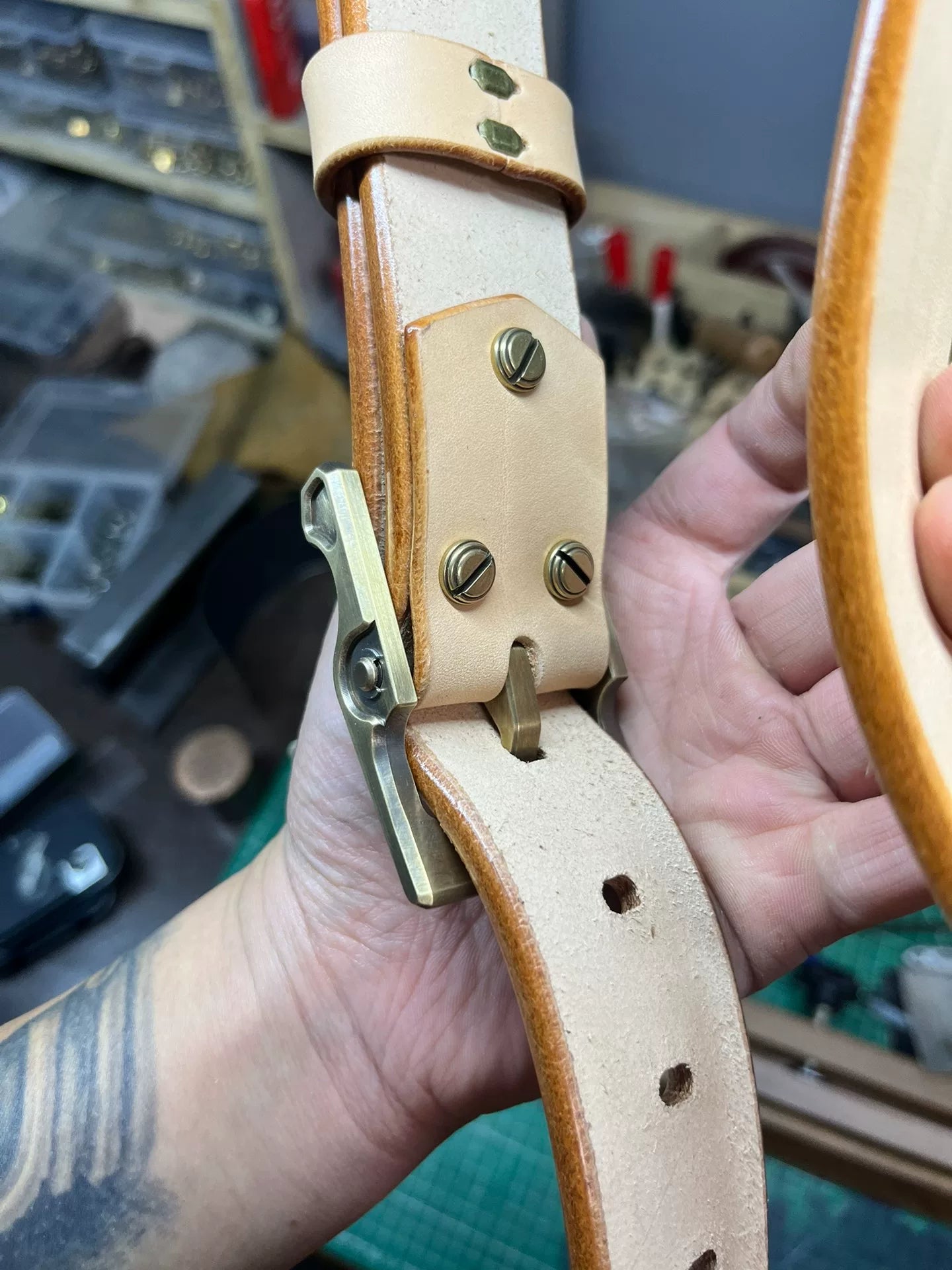 Fengchen 6th generation buckle first layer vegetable tanned cowhide…