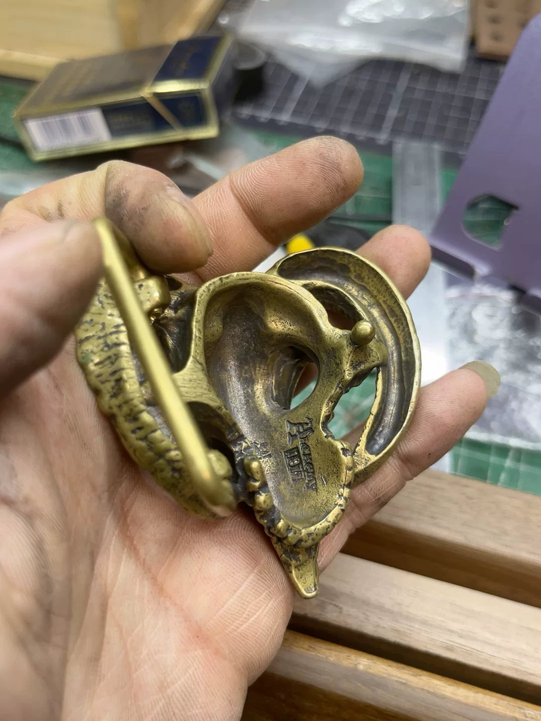 Brass belt buckle in stock