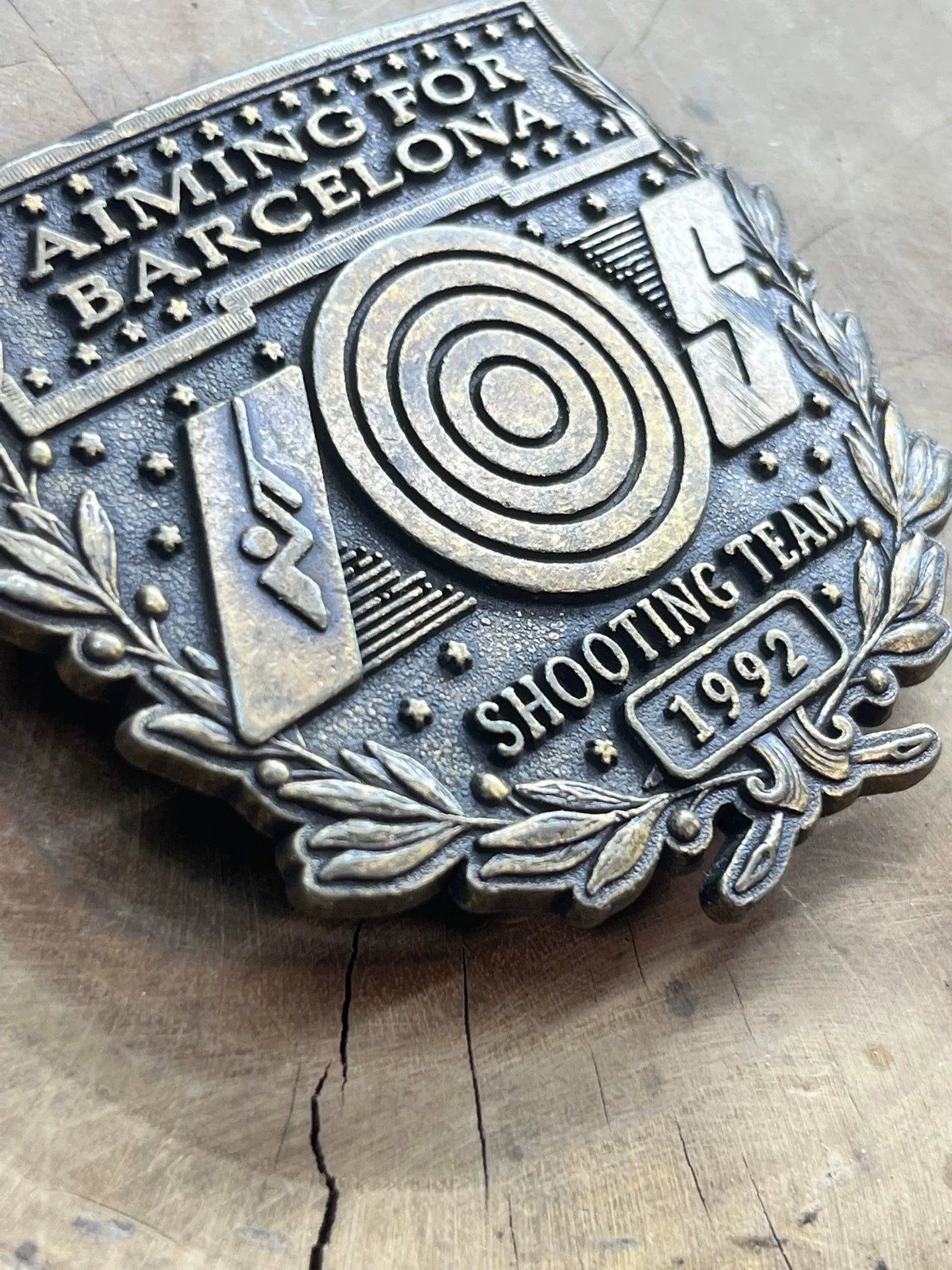 1992 Barcelona Shooting Team Commemorative Vintage Belt Buckle