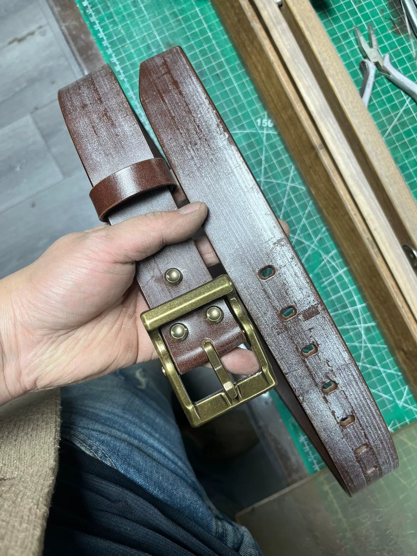 TWS British Thomas Rein leather handmade belt