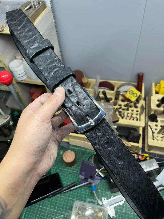 5.5mm thickened North American bison leather handmade belt